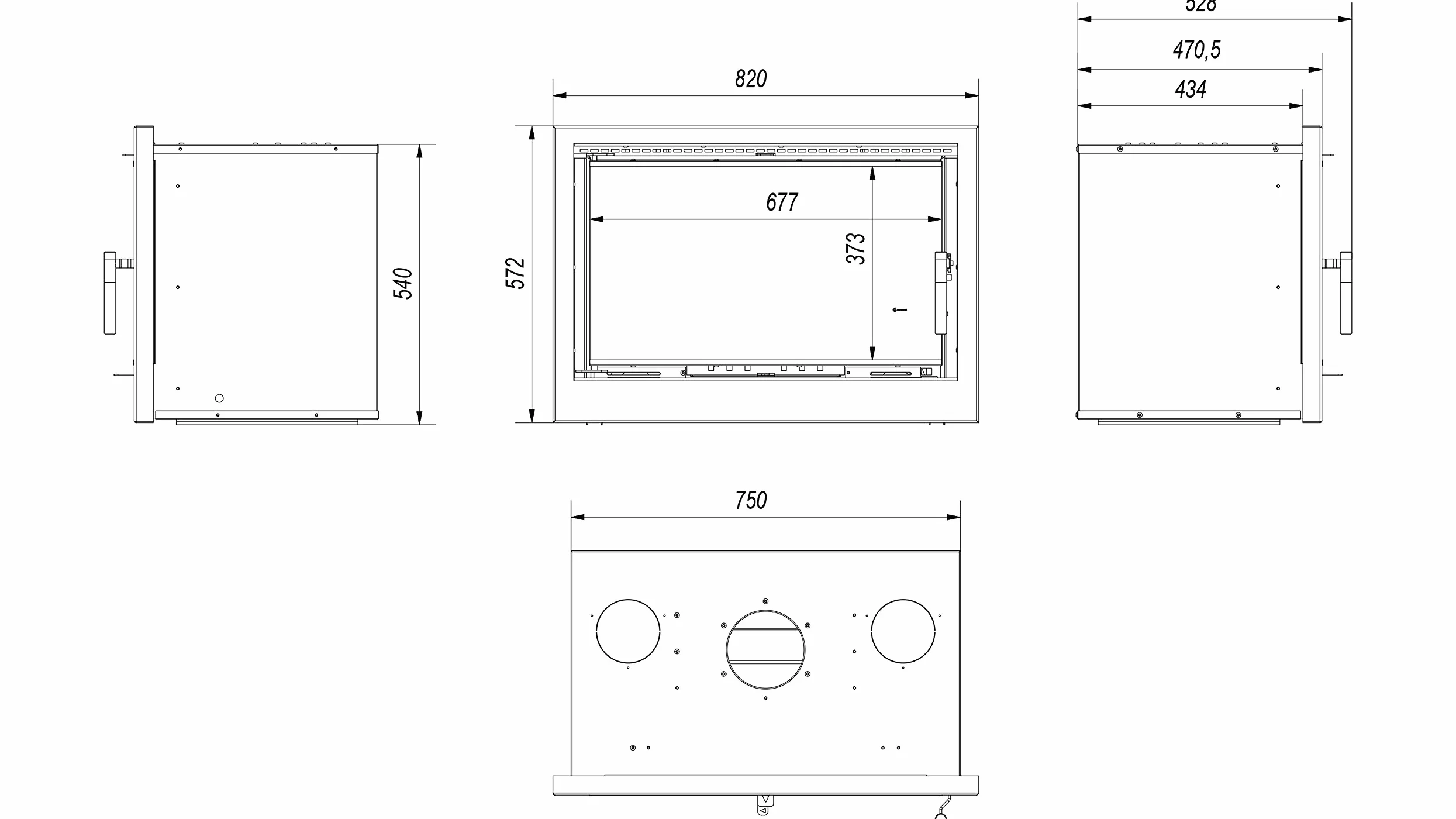 KRATKI Inserto per camino in acciaio a legna KASETA 8 kW Ø160 A+ Resa 75% | Acciaio nero, efficienza 83%, classe A+. Ecodesign, BImSchV 2.; combustione efficiente; basse emissioni; calore uniforme