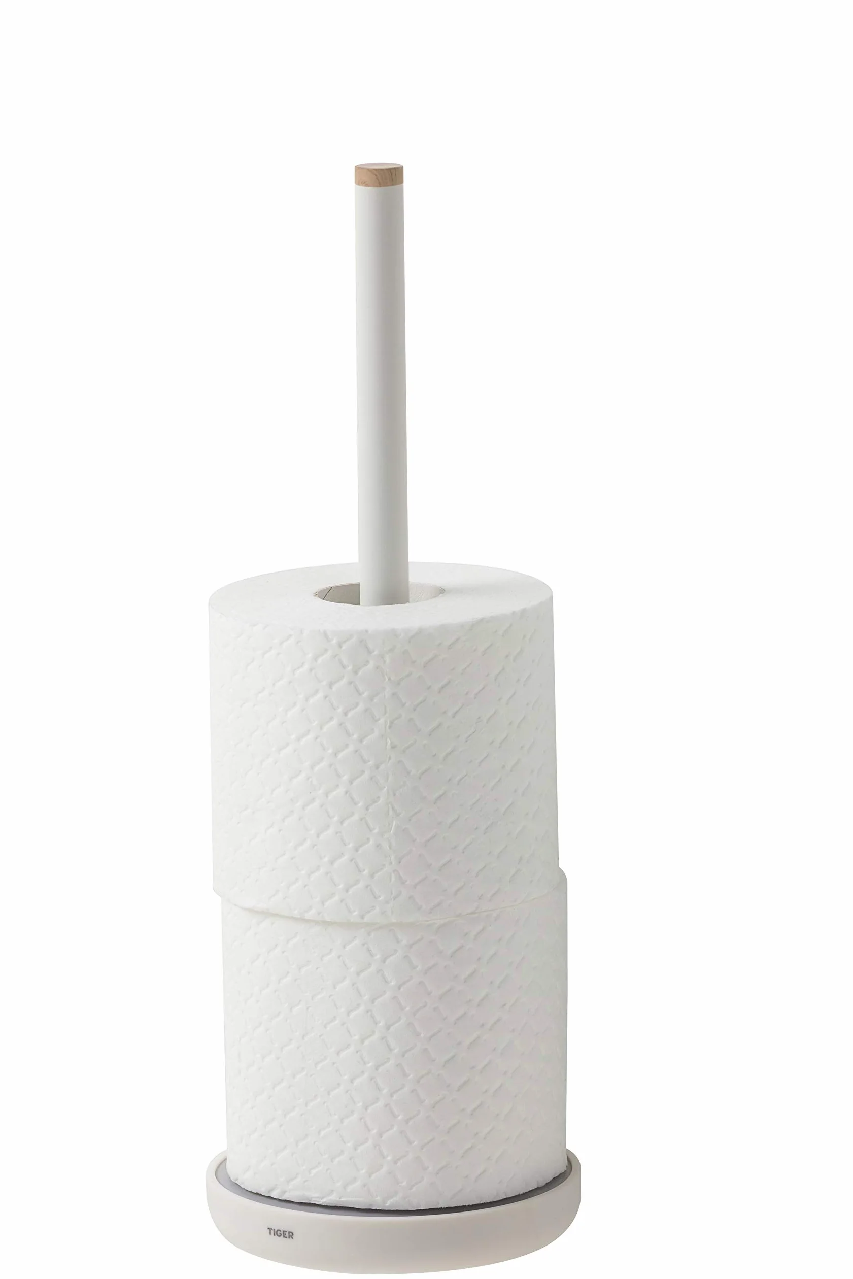 TIGER Urban Portarotolo di Riserva, Acciaio Inox, ABS, Bianco, 12,5 x 36 x 12,5 cm