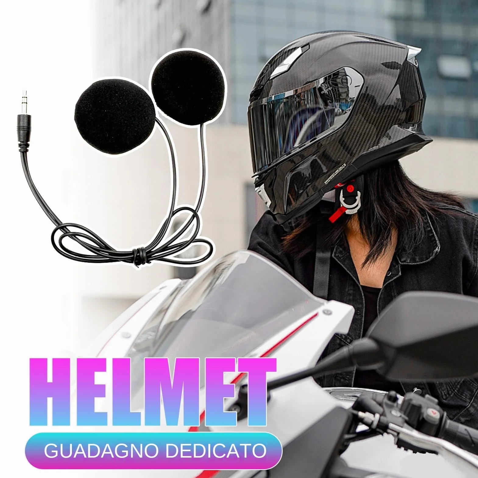 Generico Altoparlanti per Casco, Cuffie per Caschi da Moto, Attrezzatura Sportiva per Sci, Ciclismo, Moto da Neve, Mountain Bike, e Snowboard