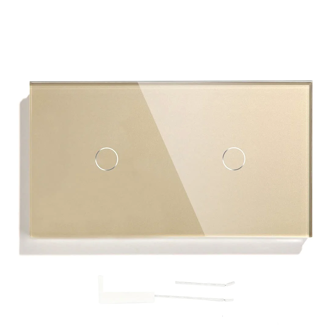 Doppia 1 Gang 1 Dimmer Dimmer Dimmer Switch Switch Pannello a Muro Interruttori a Sfera Touch Sensor dimmerabile(Golden)
