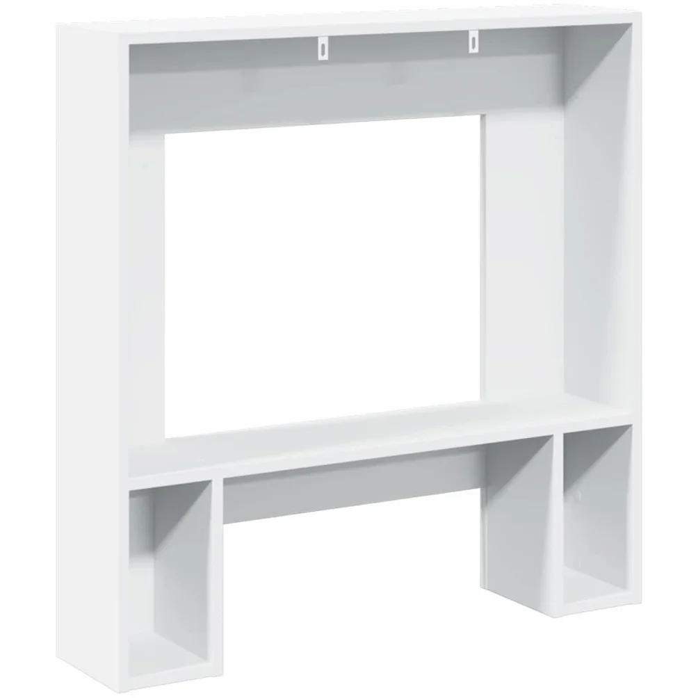 vidaXL Cornice per Camino Bianca 81x18x82 cm Truciolato
