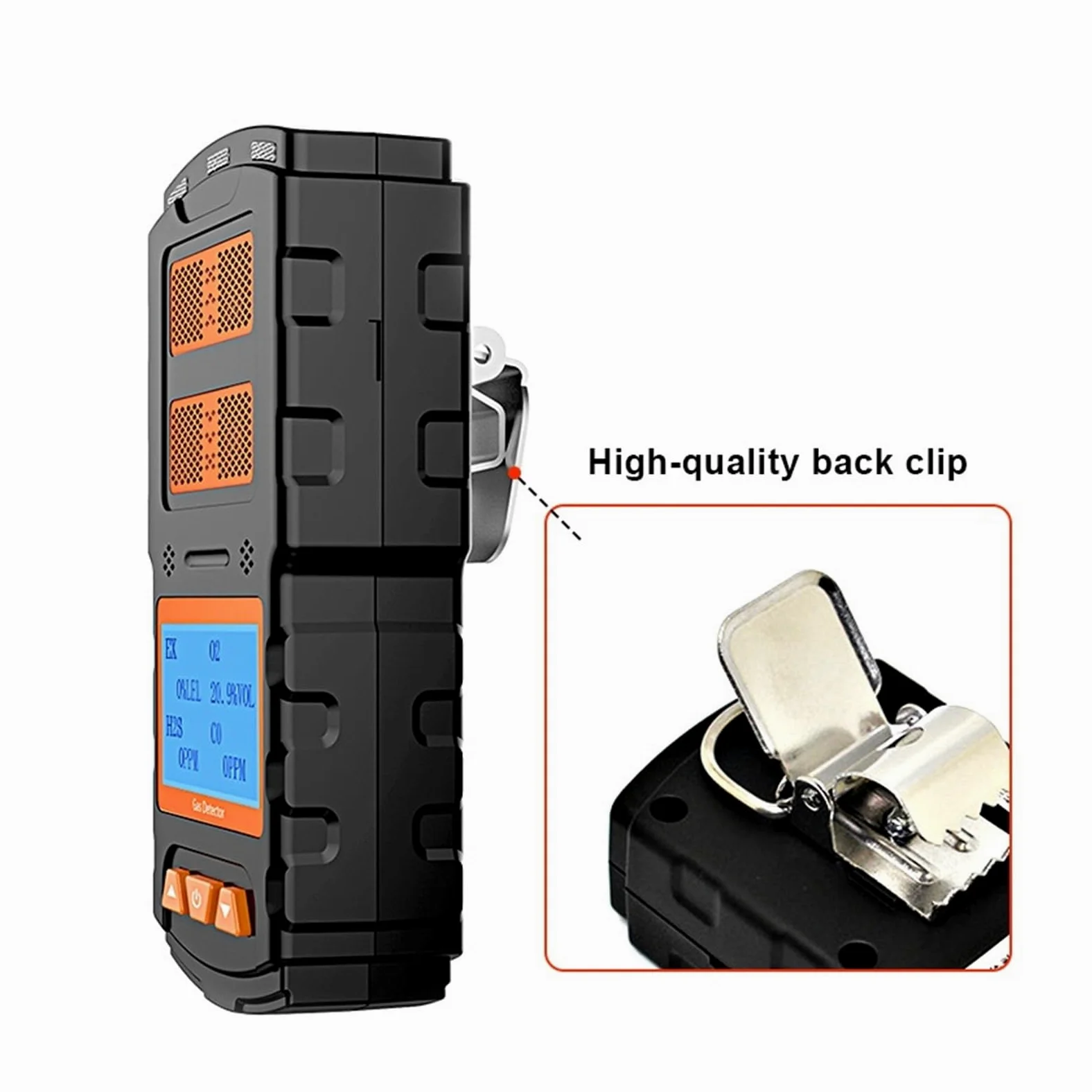 Rilevatore portatile multigas EX O2 H2S CO con display LCD, misuratore di gas con luce e suono ricaricabile for lavoro e casa Interno/esterno(CH2O)