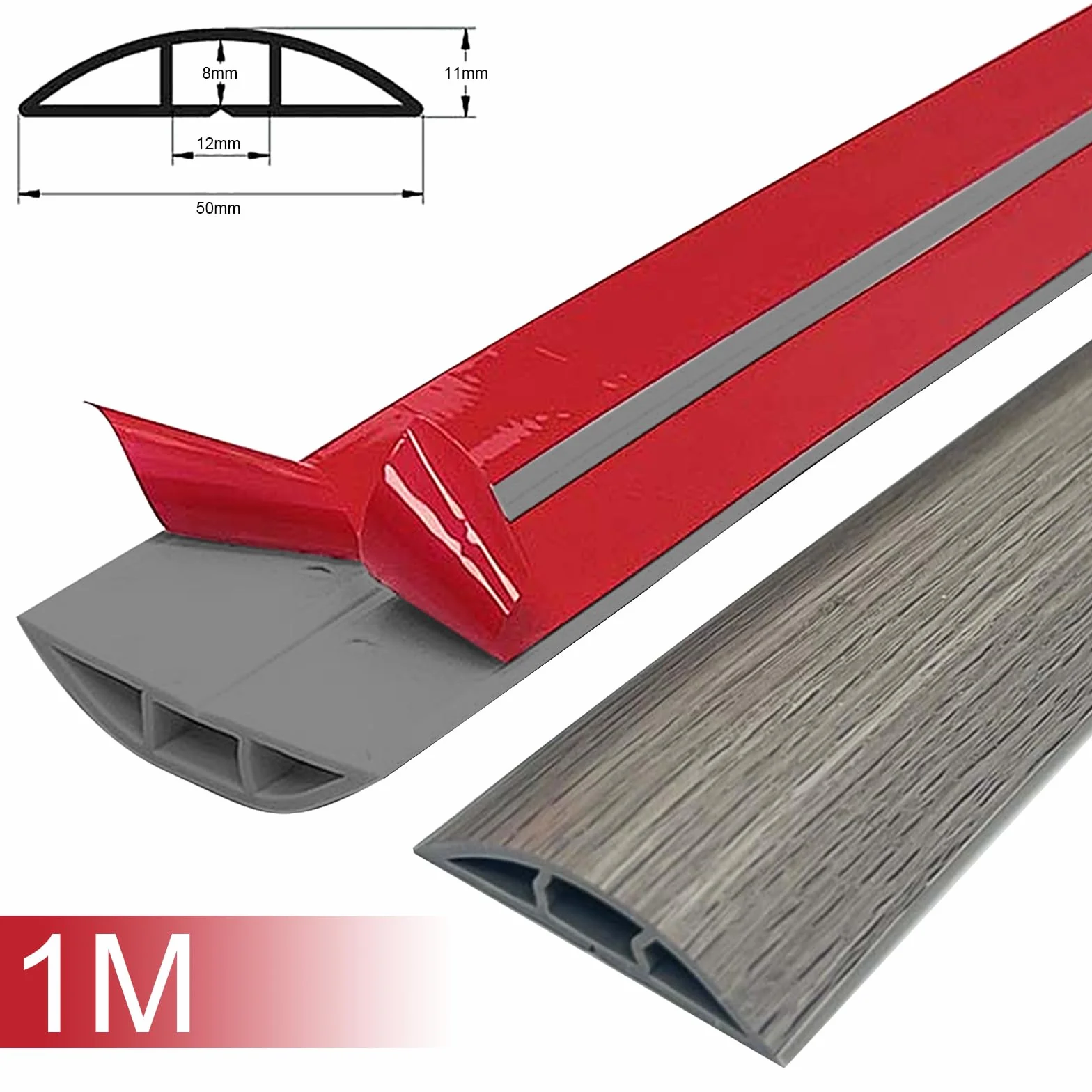 Protezione per cavi da pavimento in PVC autoadesiva 50 mm x 1 m