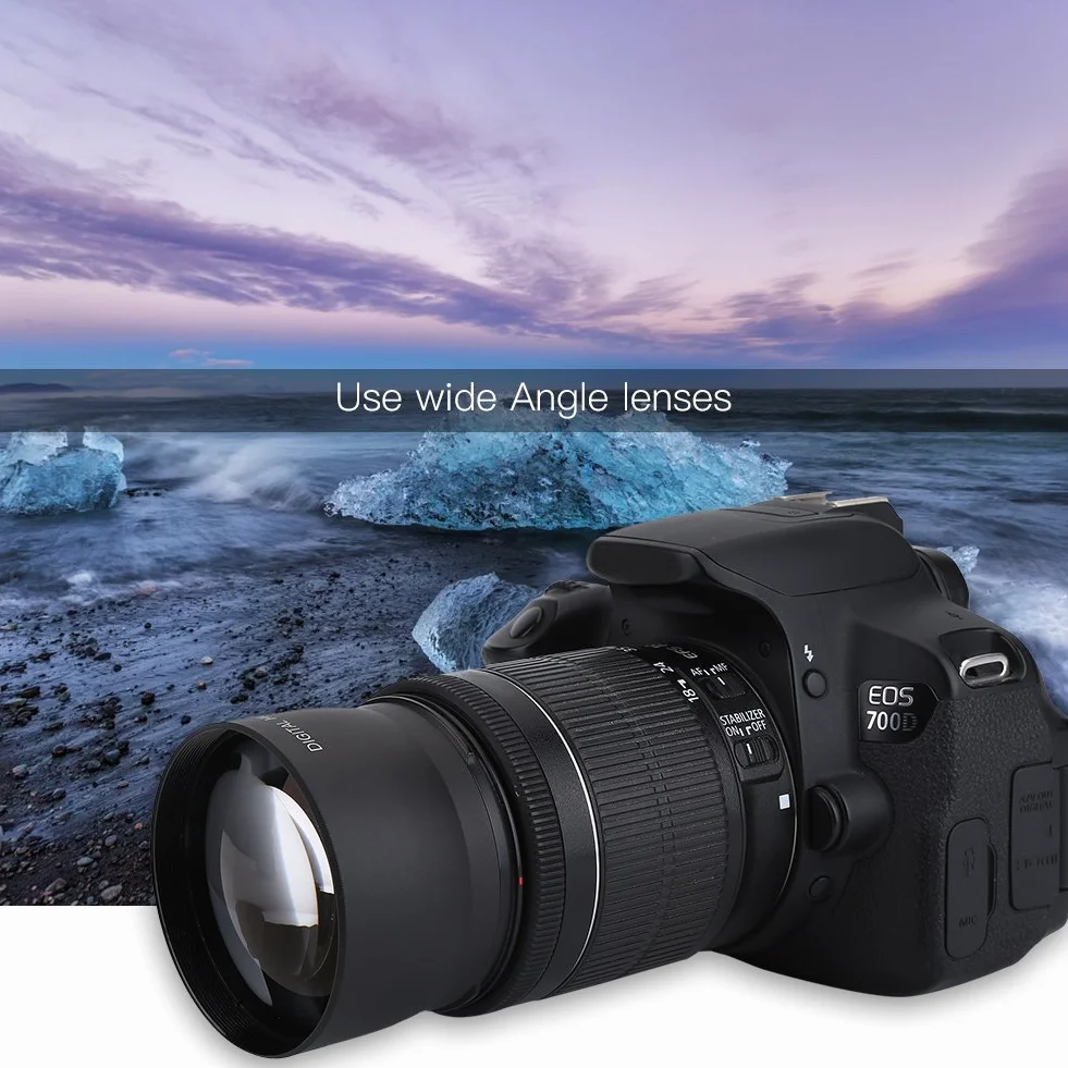 VBESTLIFE Kit obiettivo 52 mm 0,45 x grandangolare + macro, conversione universale per per per Camera