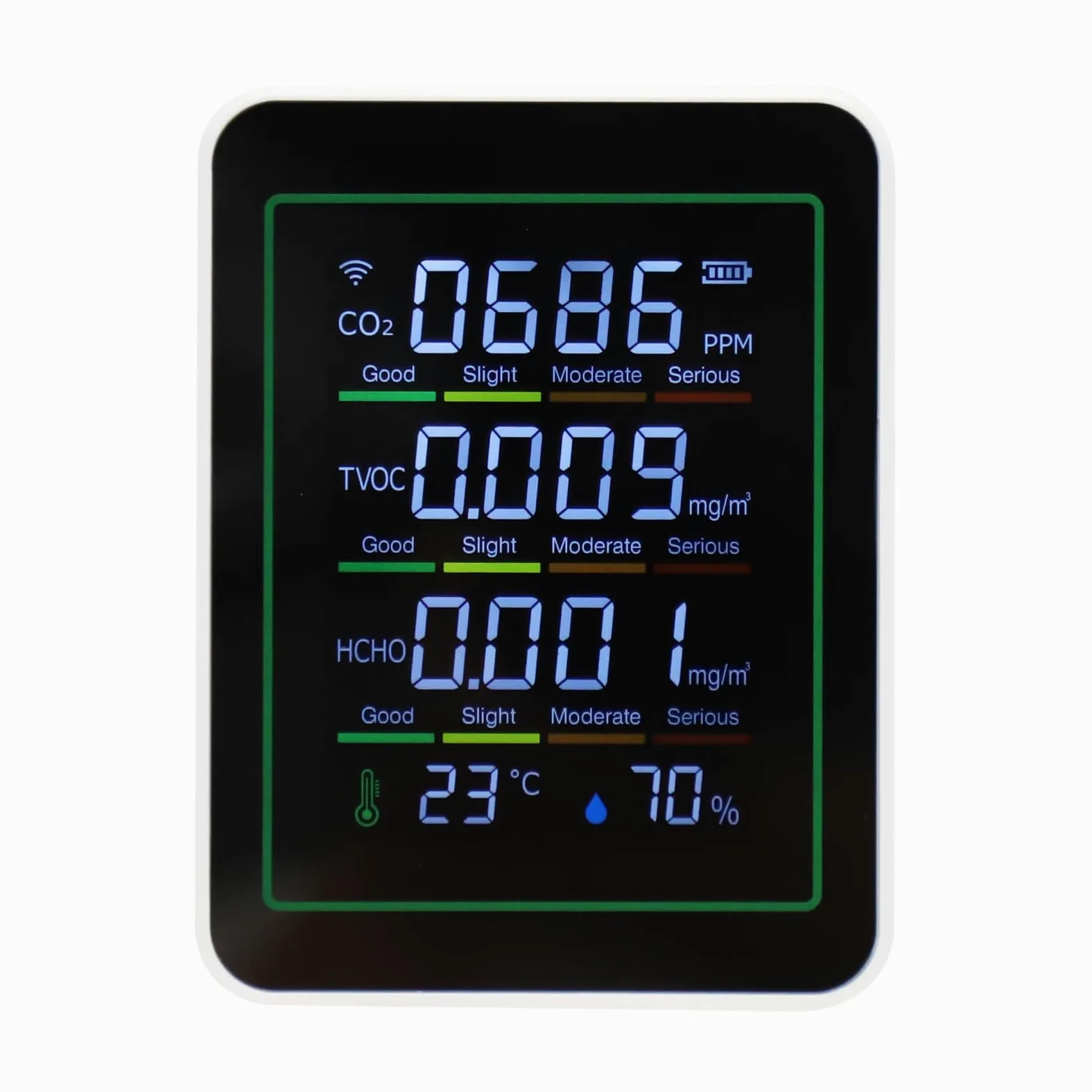 Rilevatore di CO2 per Interni, Monitor Multifunzionale della qualità Dell'aria con Display LCD per Serra, Palestra, Ufficio Domestico, Connessione WiFi Smart (#1)