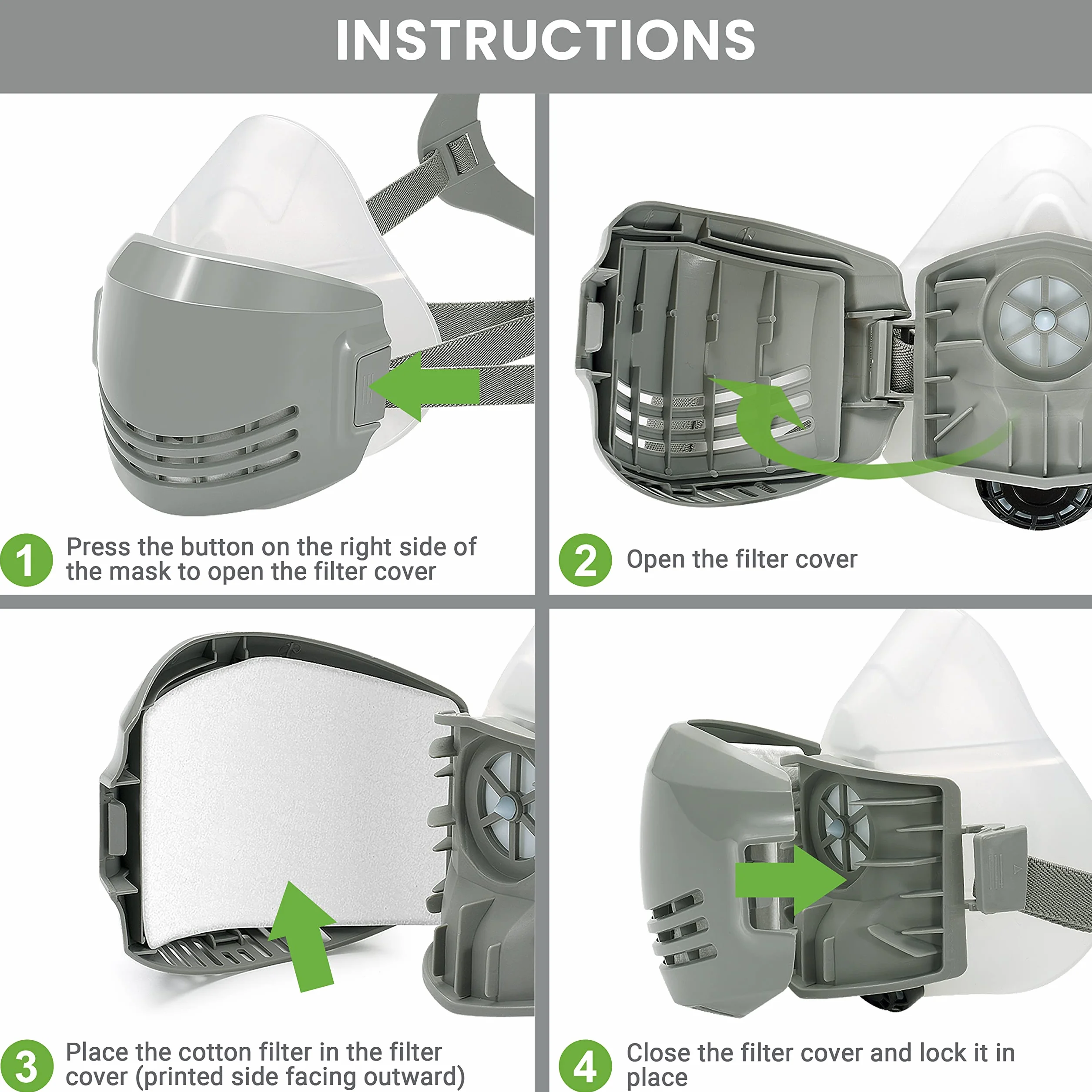 Filtri per Maschera D-200 AirGearPro F-200 Antipolvere Riutilizzabile Verniciatura Levigatura