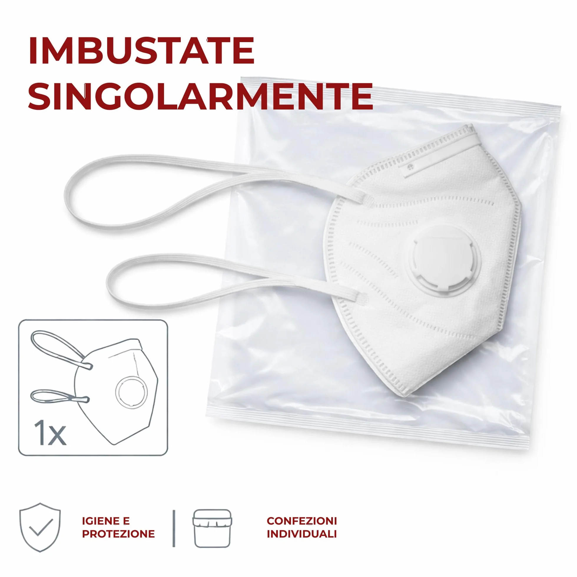 Mascherina FFP3 con valvola Alta protezione respiratoria filtrazione Confortevole ergonomica
