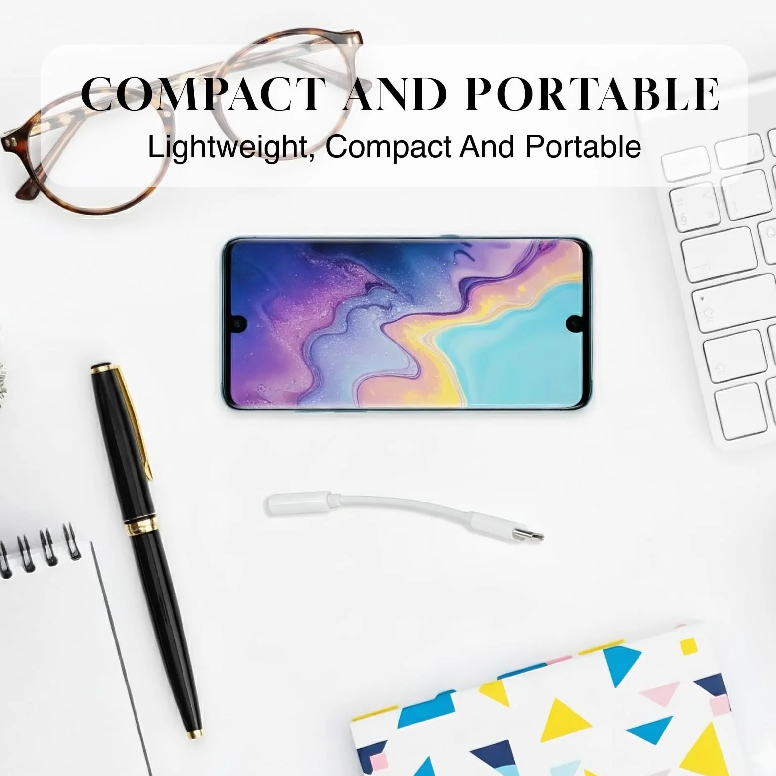 Adattatore USB C a jack AUX da 3,5 mm per OnePlus, Huawei, Samsung, Xiaomi, colore: bianco, plug and play, compatibile con molti dispositivi