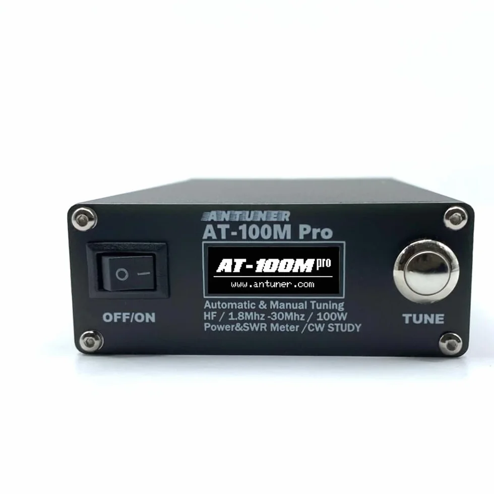 Sintonizzatore per antenna AT100M Pro 1,8 Mhz-30 MHz Dispositivo di sintonizzazione manuale auatico Misuratore di potenza e Onde stazionarie da 100 W Misuratore di potenza multnzionale per