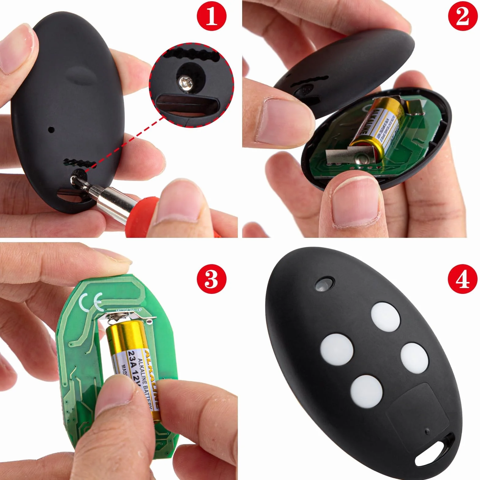pepape telecomando porta garage per MITTO-4M, MITTO-2M, MITTO 2, MITTO 4, B RCB02, B RCB04, compatibile con 433.92MHz rolling code telecomando di ricambio