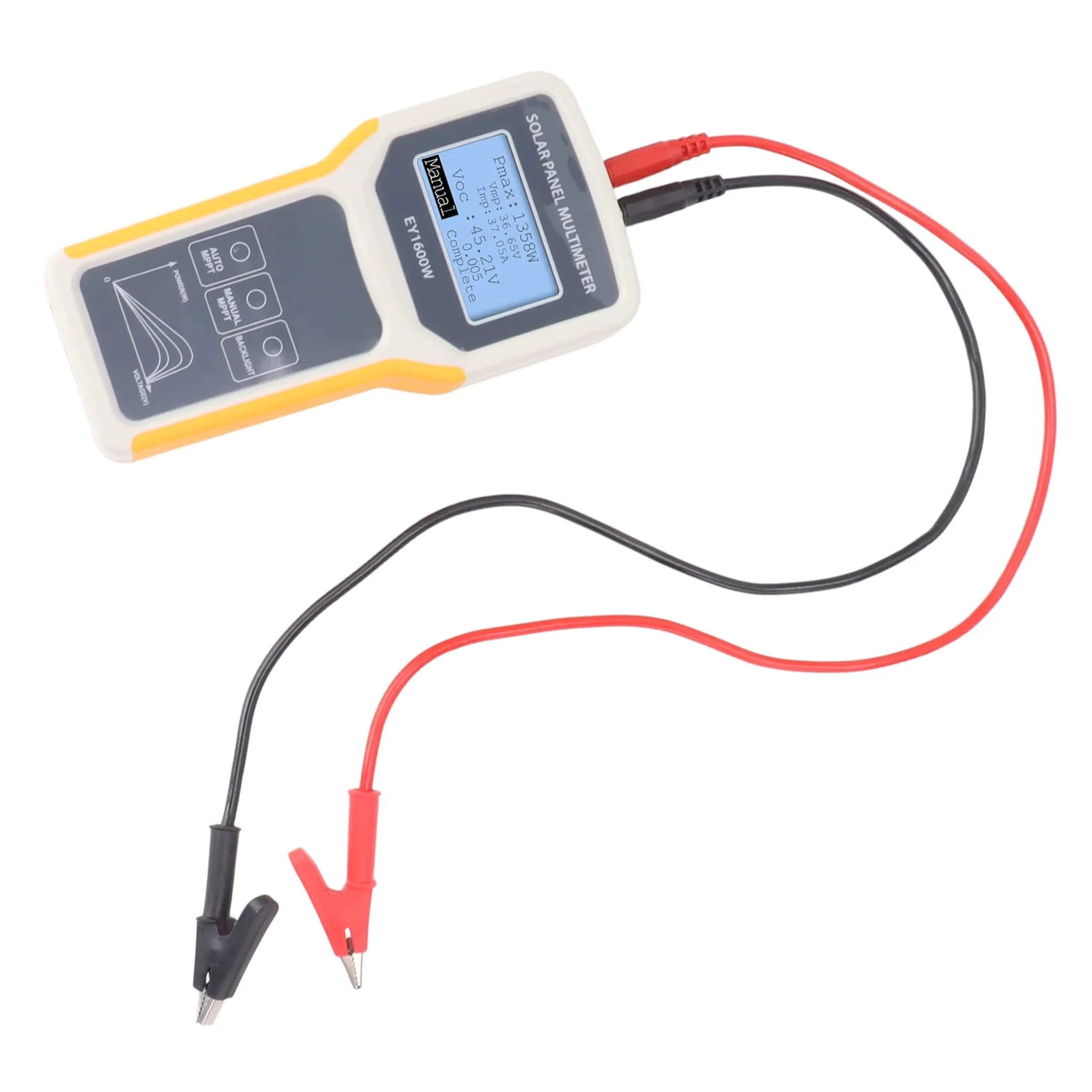 ANGGREK Multimetro Solare Fotovoltaico, Materiale ABS, Tester MPPT Accurato, Display Retroilluminato, Misurazione della Tensione a Circuito Aperto, Utenti di Pannelli Solari