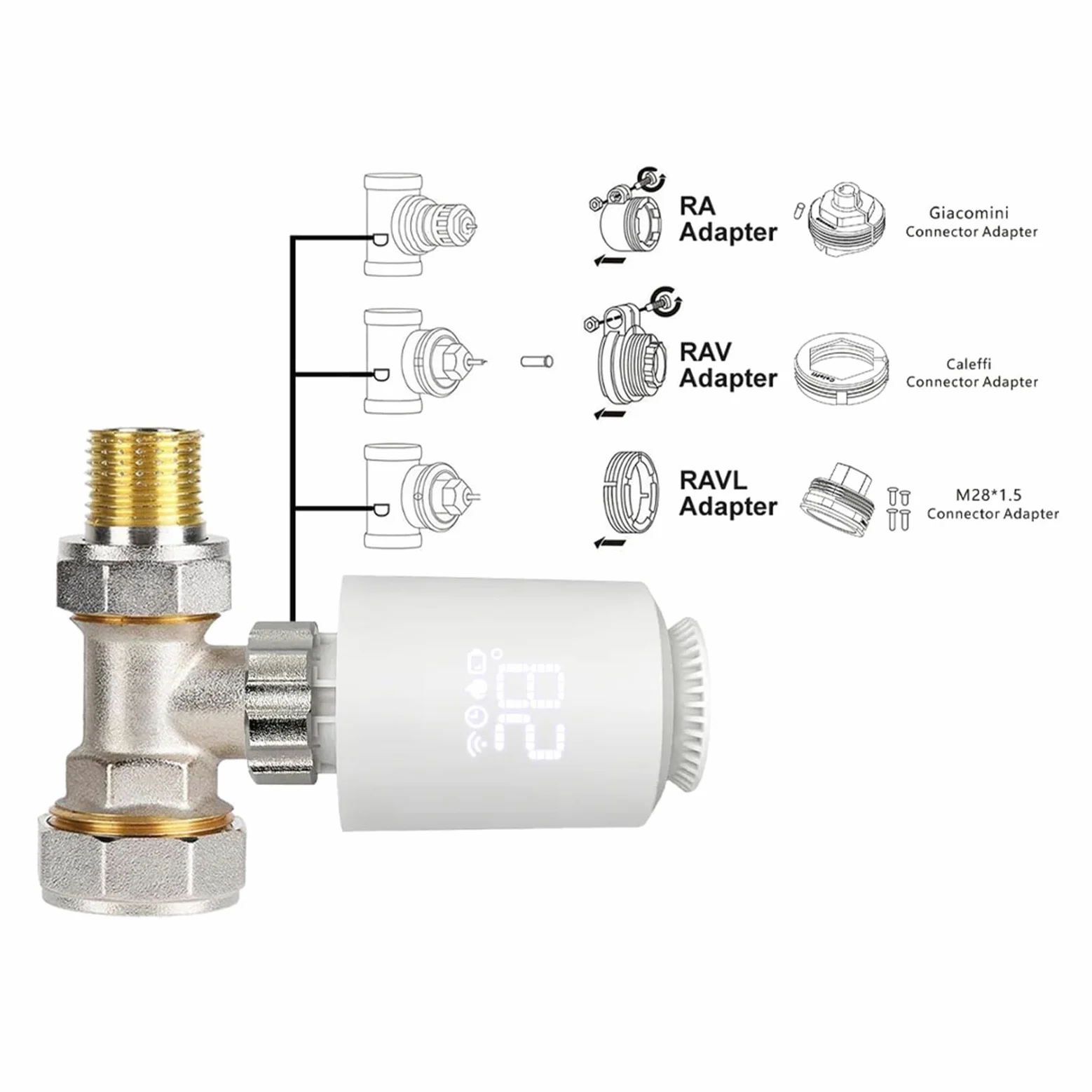 Tuya Zigbee 3.0 Valvola Termostatica Attuatore For Radiatore Valvola Zigbee Regolatore Di Temperatura Della Testa Della Valvola Termostatica Del Radiatore