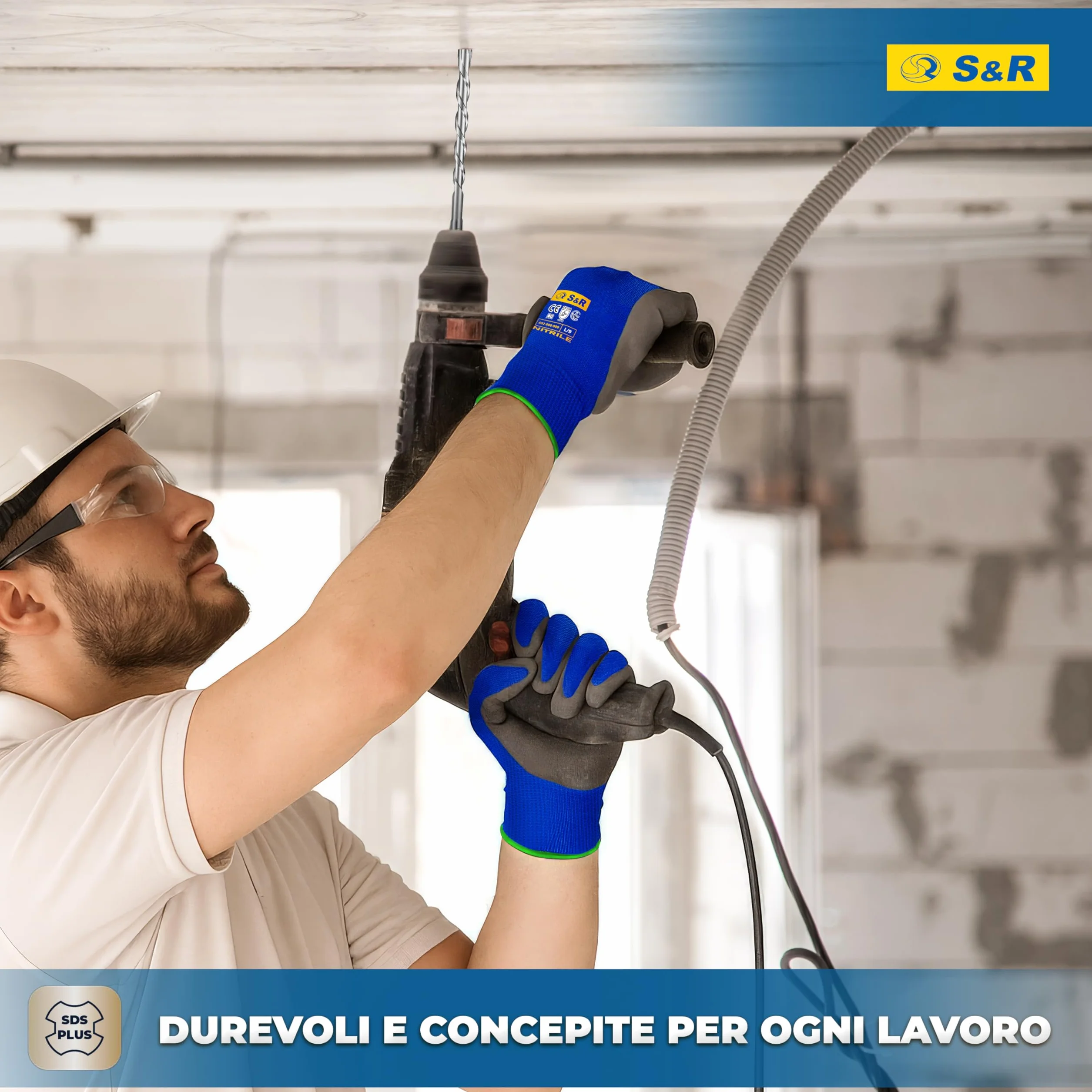 S&R Set Punte Trapano SDS-Plus 4 taglienti 6 pezzi Ø 5-8 x 11cm 6-10 x 16cm per Cemento Armato Muratura