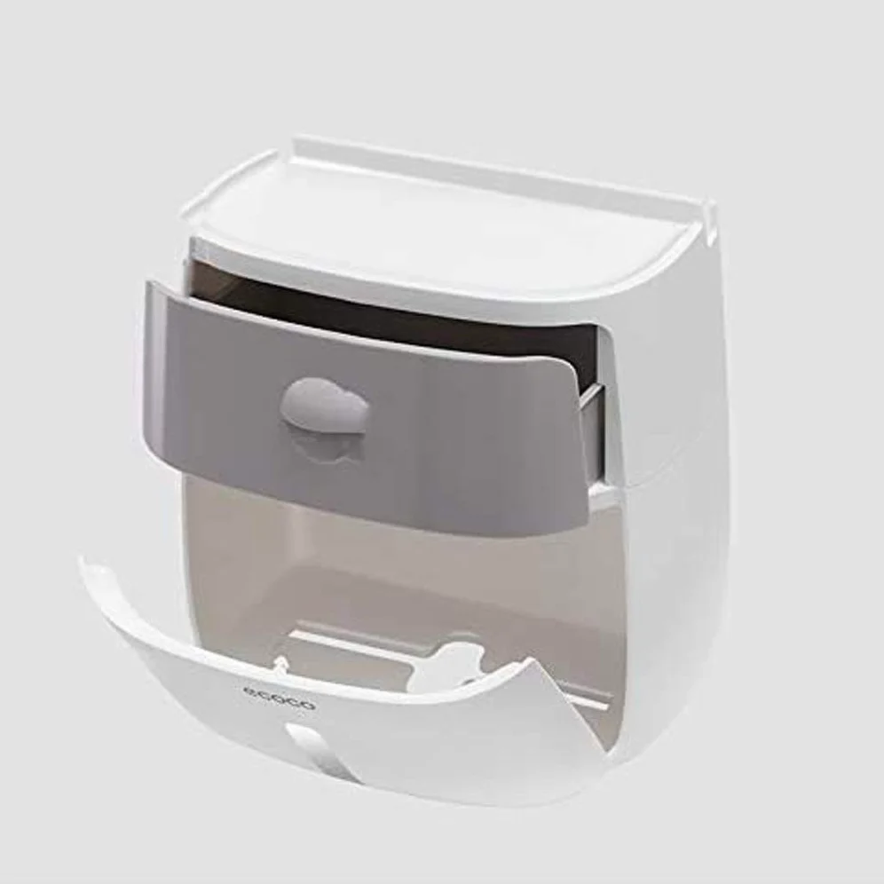NEECS Porta Carta igienica, Porta fazzoletti autoadesivi da Parete in plastica per Bagno