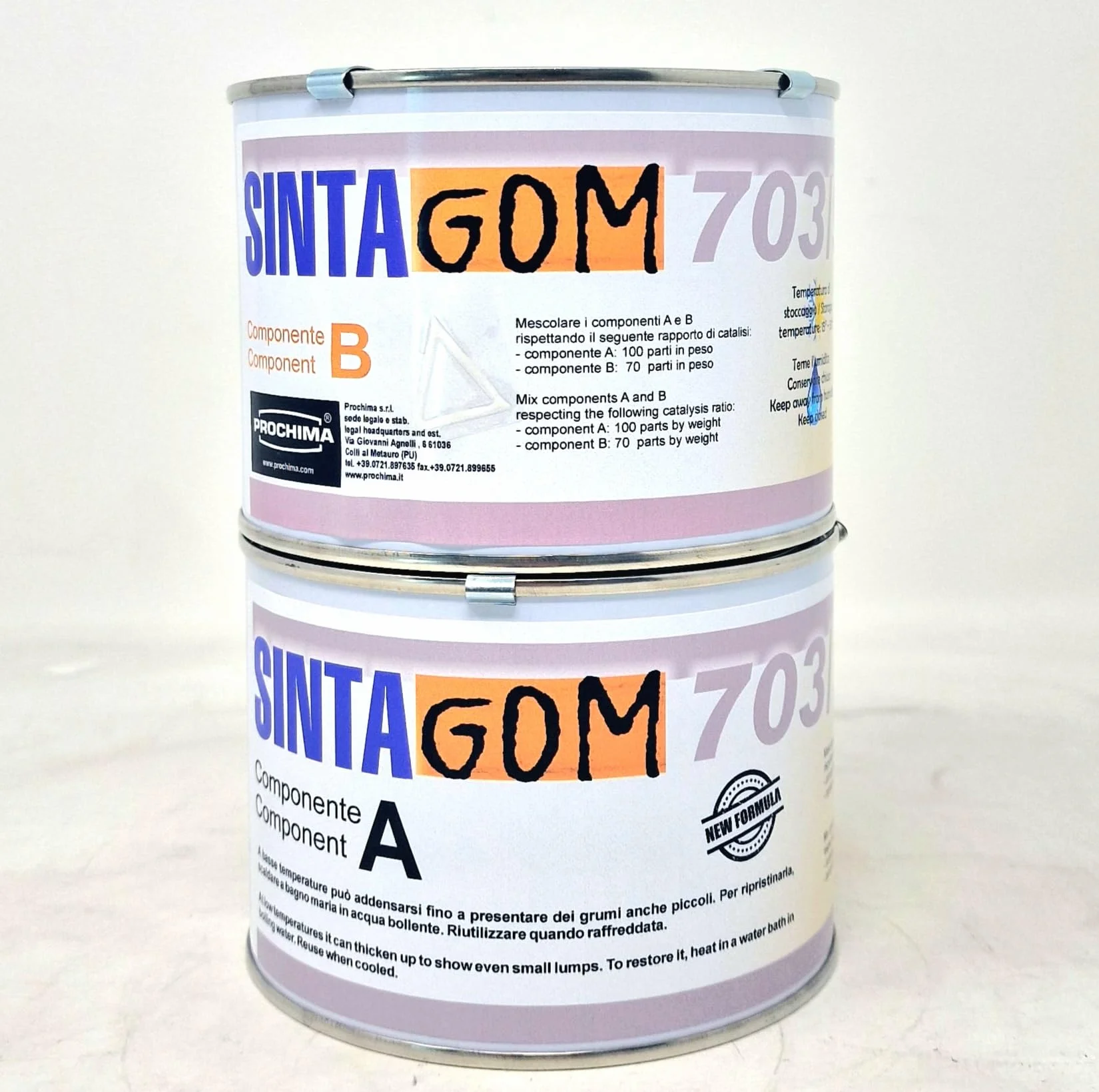 Sintagom 703/90 Resina Poliuretanica Gommoza Durezza 90 Shore A Neutro A+B 1 kg