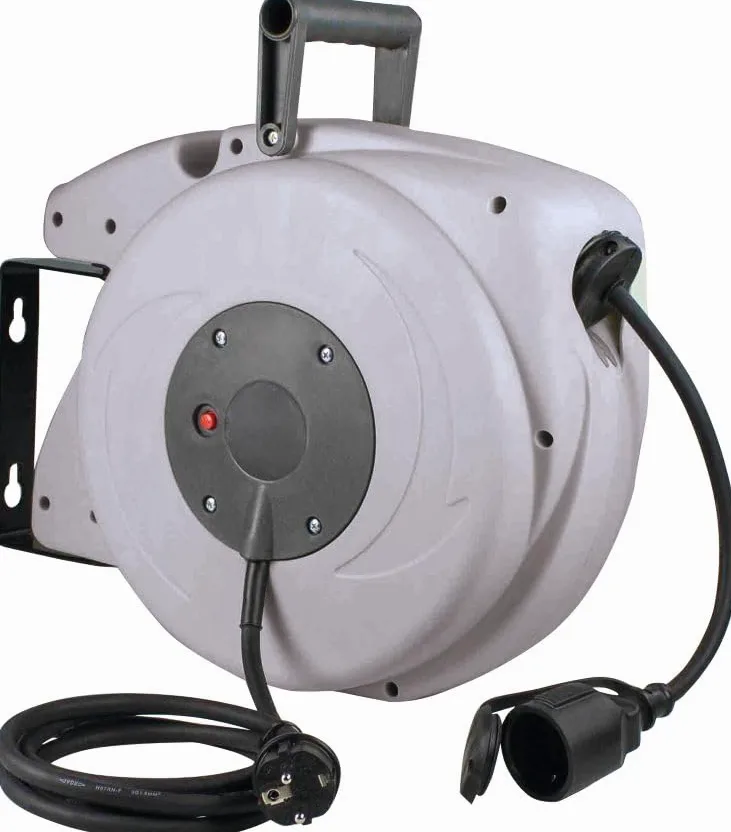 as - Schwabe avvolgicavo automatico 10 m, 180° orientabile, montaggio a parete o a soffitto, rimovibile uso mobile, 230 V 16 A, IP44 esterno