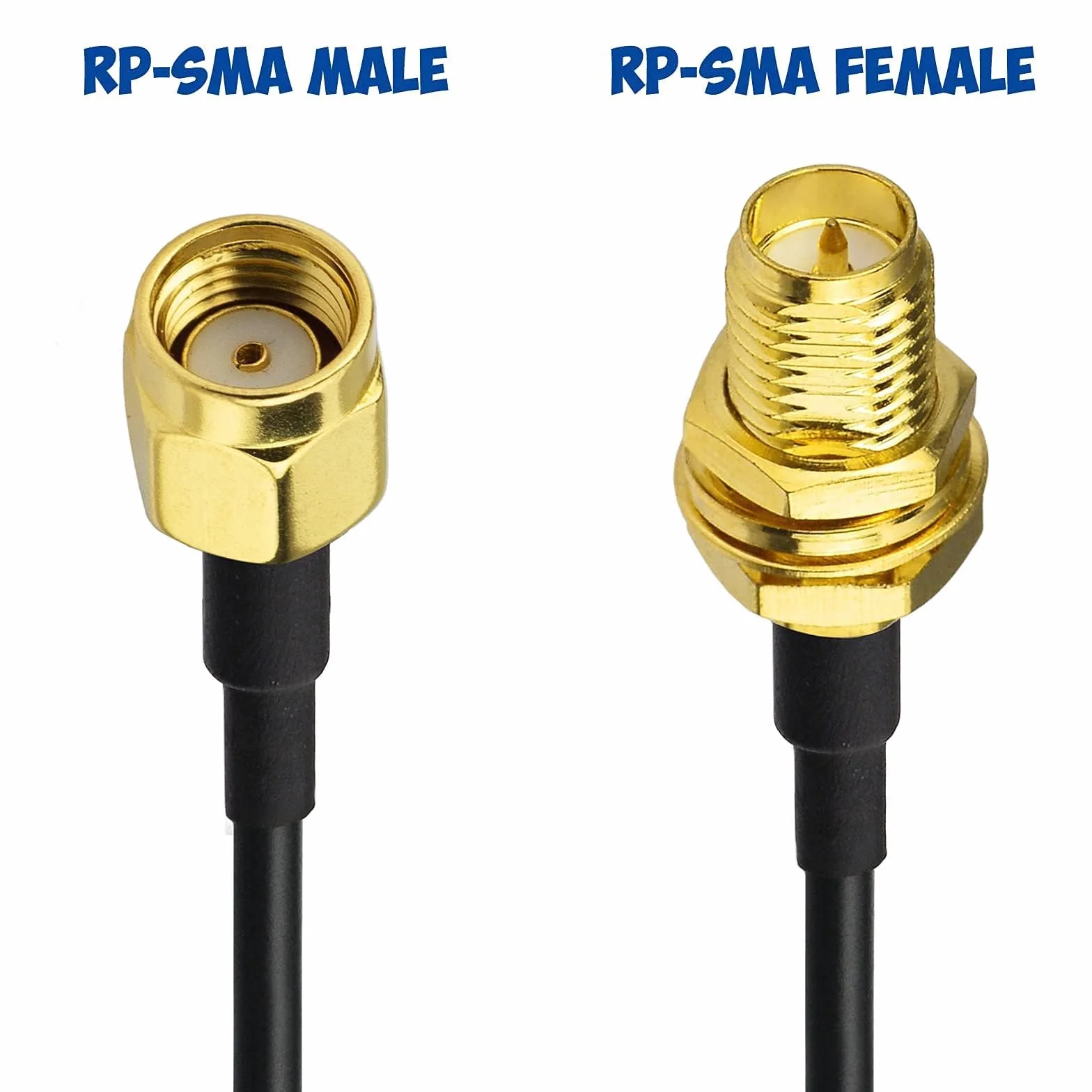 Bingfu Cavo RP-SMA Prolunga Antenna WiFi 5 m (2 Pacchi) Adattatore da RP-SMA Maschio a Femmina RG174 per Telecamera IP Router Adattatore WiFi Scheda di Rete Wireless Mini PCI Express PCIE