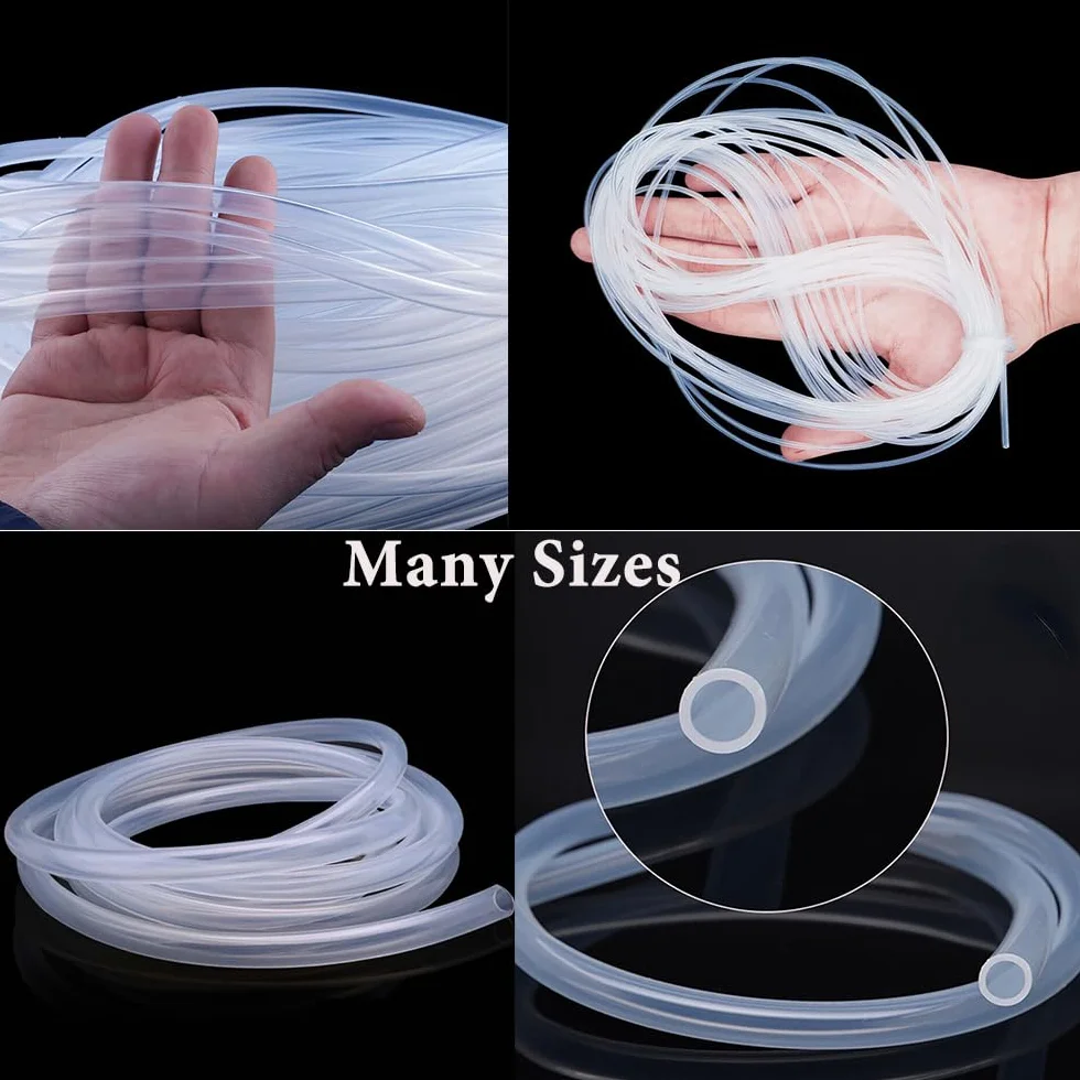 Tubo Flessibile in Silicone 12mm ID x OD 14mm Spessore della Parete 1mm Tubo Trasparente dell'acqua 2 Metros Resistenza ad Alta Temperatura, non Facilmente Deformabile