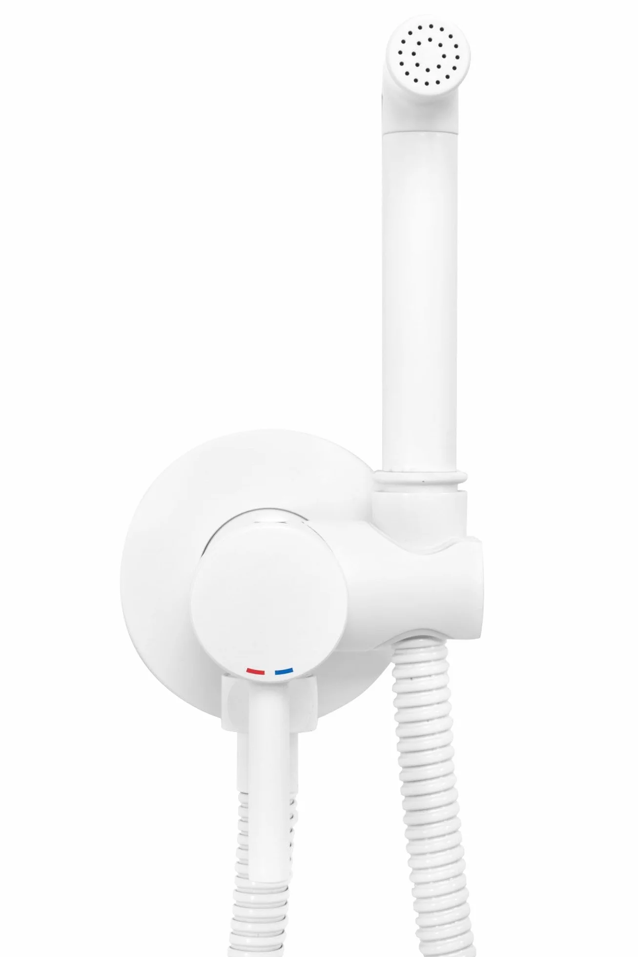 Rea - Lungo Loop Bianco Rubinetto Bidet Da Incasso Doccetta A Parete In Ottone Miscelatore Acqua Calda E Fredda Con Doccetta Per Wc Wc (Bianco) 9x7x19cm