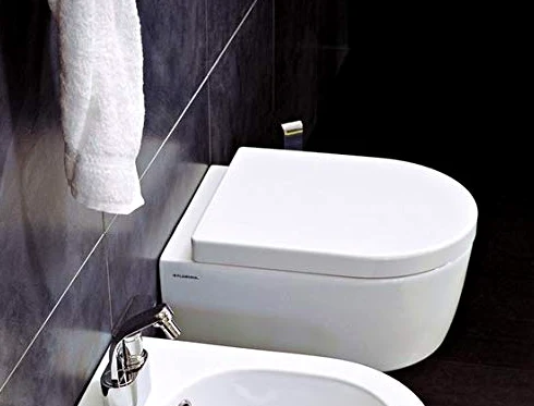 Copriwater per FLAMINIA LINK come ORIGINALE AVVOLGENTE TERMOINDURENTE BIANCO cerniera inox normale o rallentata soft close