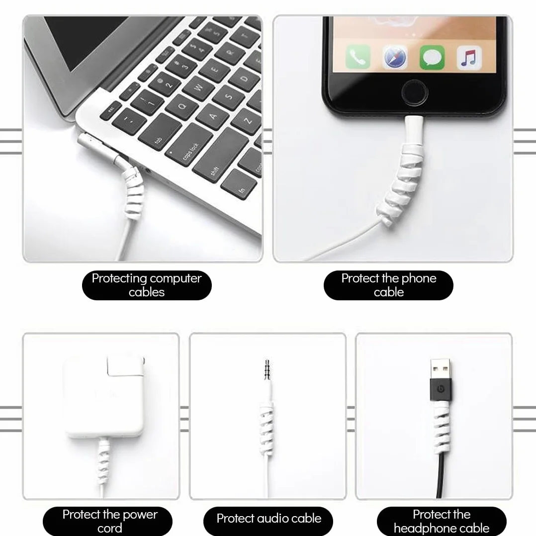 14 Pezzi Protezione Cavo Copri Caricatore per Caricatore Tipo-C Caricamento Rapido Tutti i Telefoni Cavo Mouse Cavo USB (Bianco + Nero)