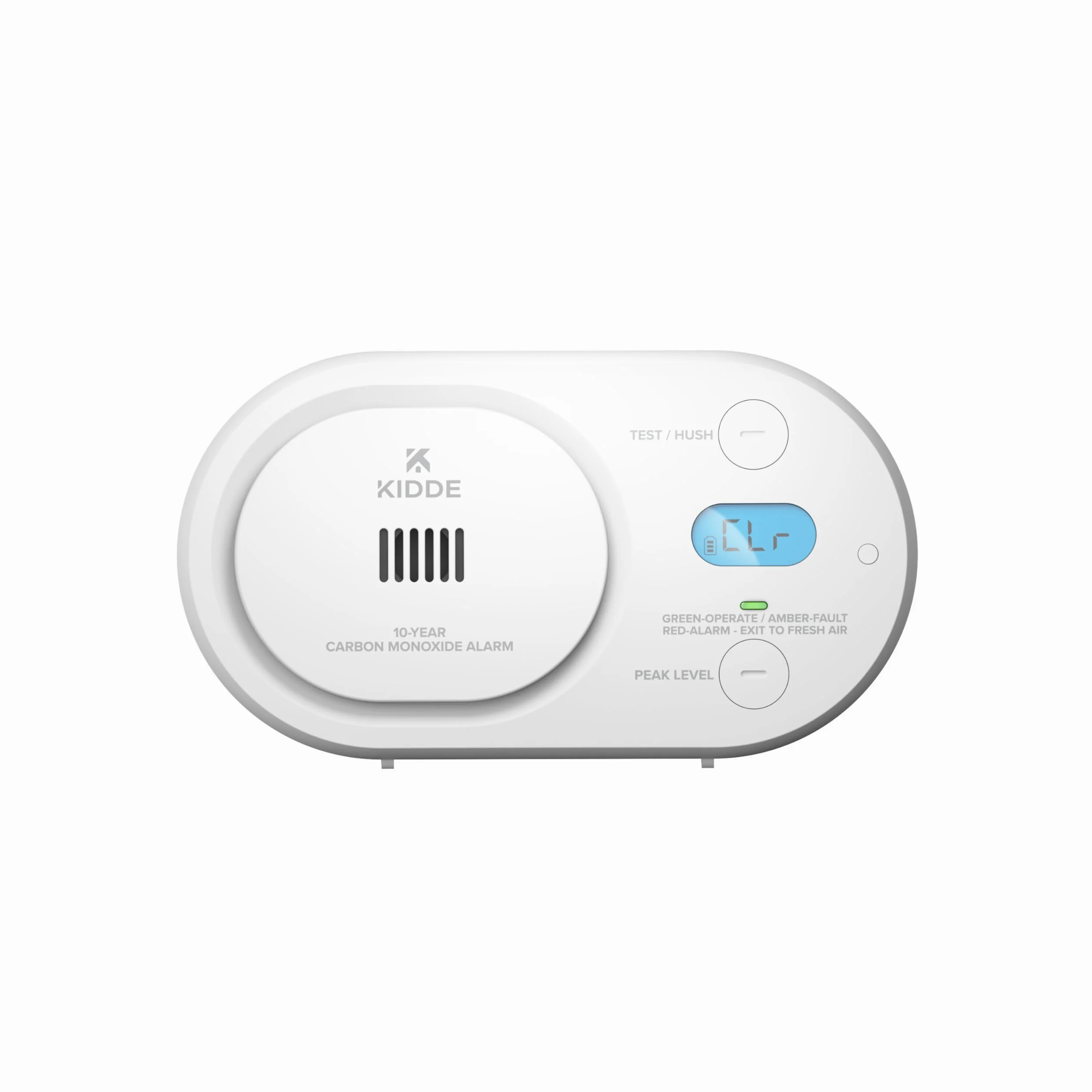 Kidde Rilevatore di monossido di carbonio, alimentazione a batteria per 10 anni, display digitale retroilluminato, indicatori di stato LED, allarme 85 dB, 5a edizione, COBD10