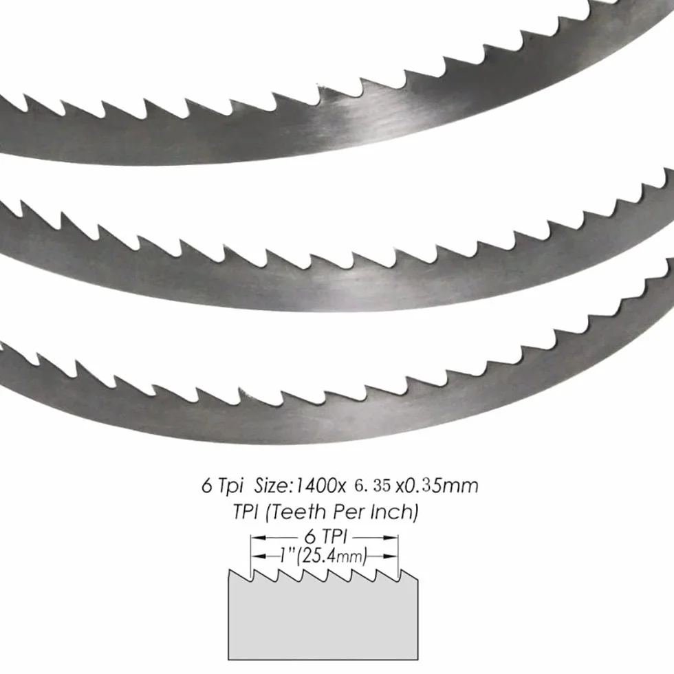 Set di 4 Lame per Sega A Nastro SK5, 1400mm x 6,35mm x 0,35mm per Sega A Nastro BS200A 8" (Taglia : 6 TPI)