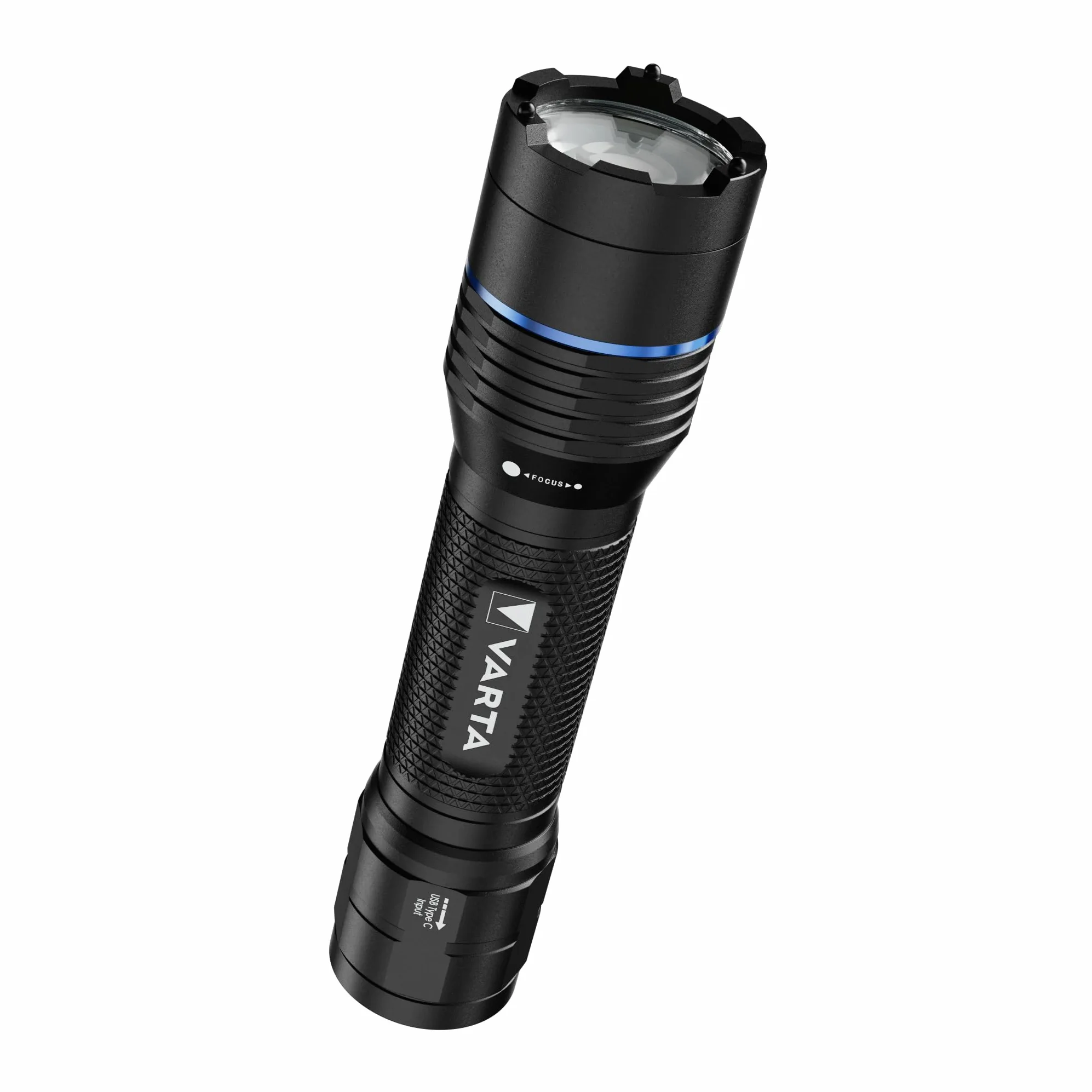 VARTA Torcia tattica LED, Night Cutter Pro F20R Tactical, 1000 lm | 5 modalità di luce, funzione rompivetro, IP67, alluminio aeronautico, USB C, fondina da cintura, ricaricabili