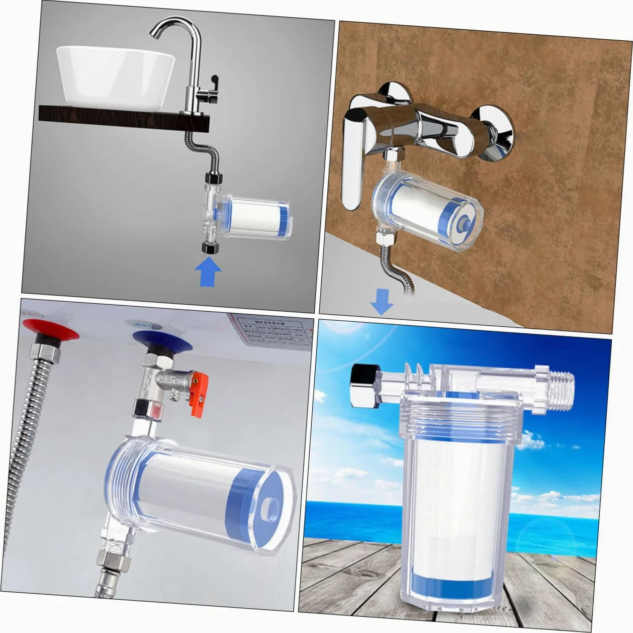 SHINEOFI 2 Pezzi Filtro In Depuratore D'acqua Filtri Doccia Addolcente Macchina Per La Depurazione Dell'acqua Strumento Di Purificazione Dell'acqua Blue Abs