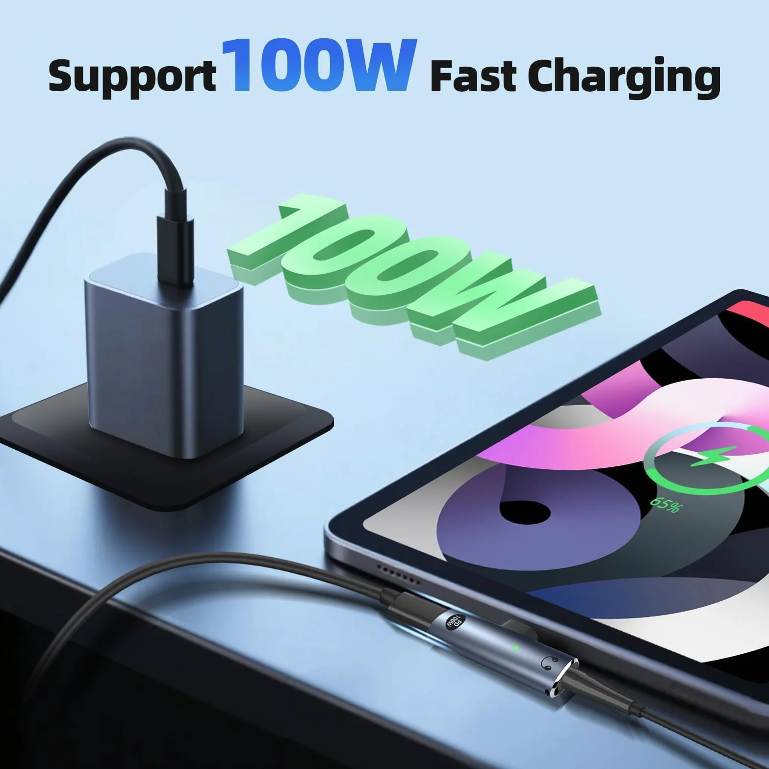 Adattatore per cuffie USB-C – 2 in 1 Ricarica Rapida da 100W e Adattatore Audio da 3.5mm per Telefoni e Dispositivi di Tipo C