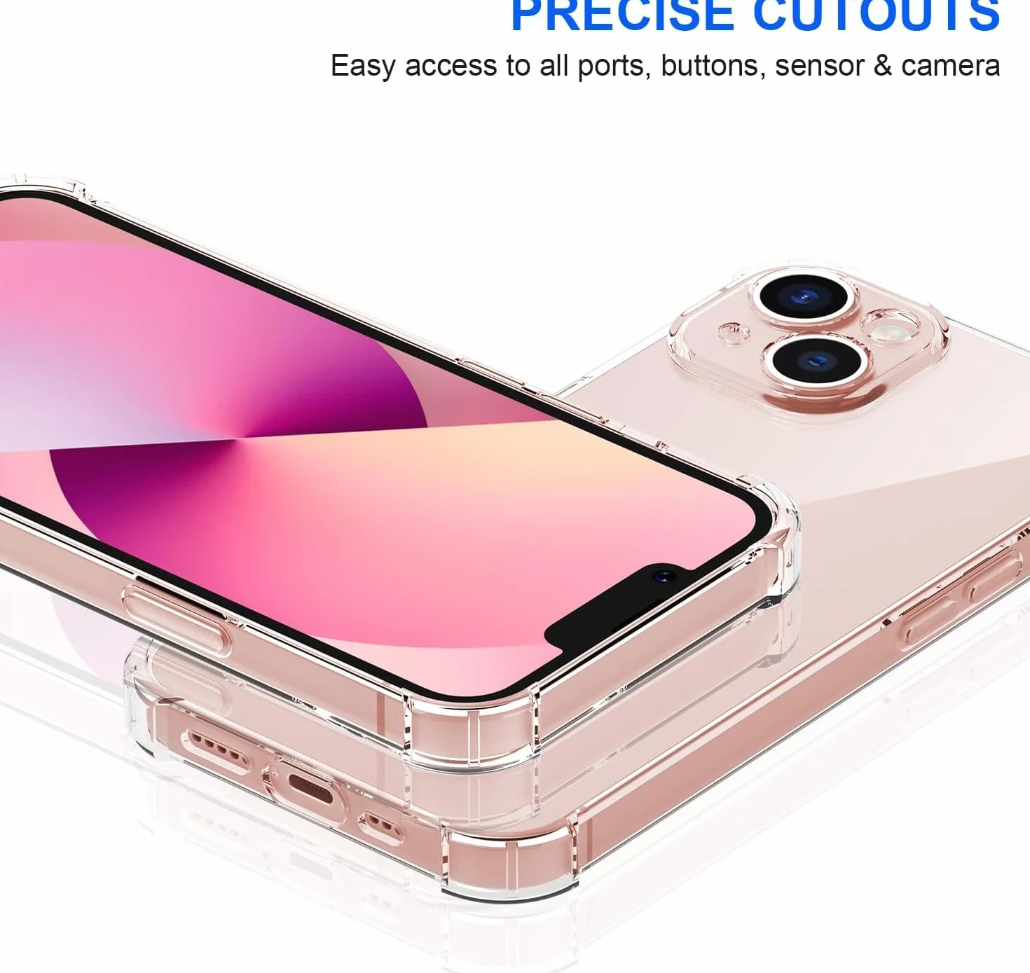 Captor Cover iPhone 13 Trasparente TPU Morbido, Silicone Flessibile, Antiurto, Shockproof, Paraurti, Assorbimento Urti, Protezione Totale, Anti Ingiallimento Resistente iPhone 13 Cover