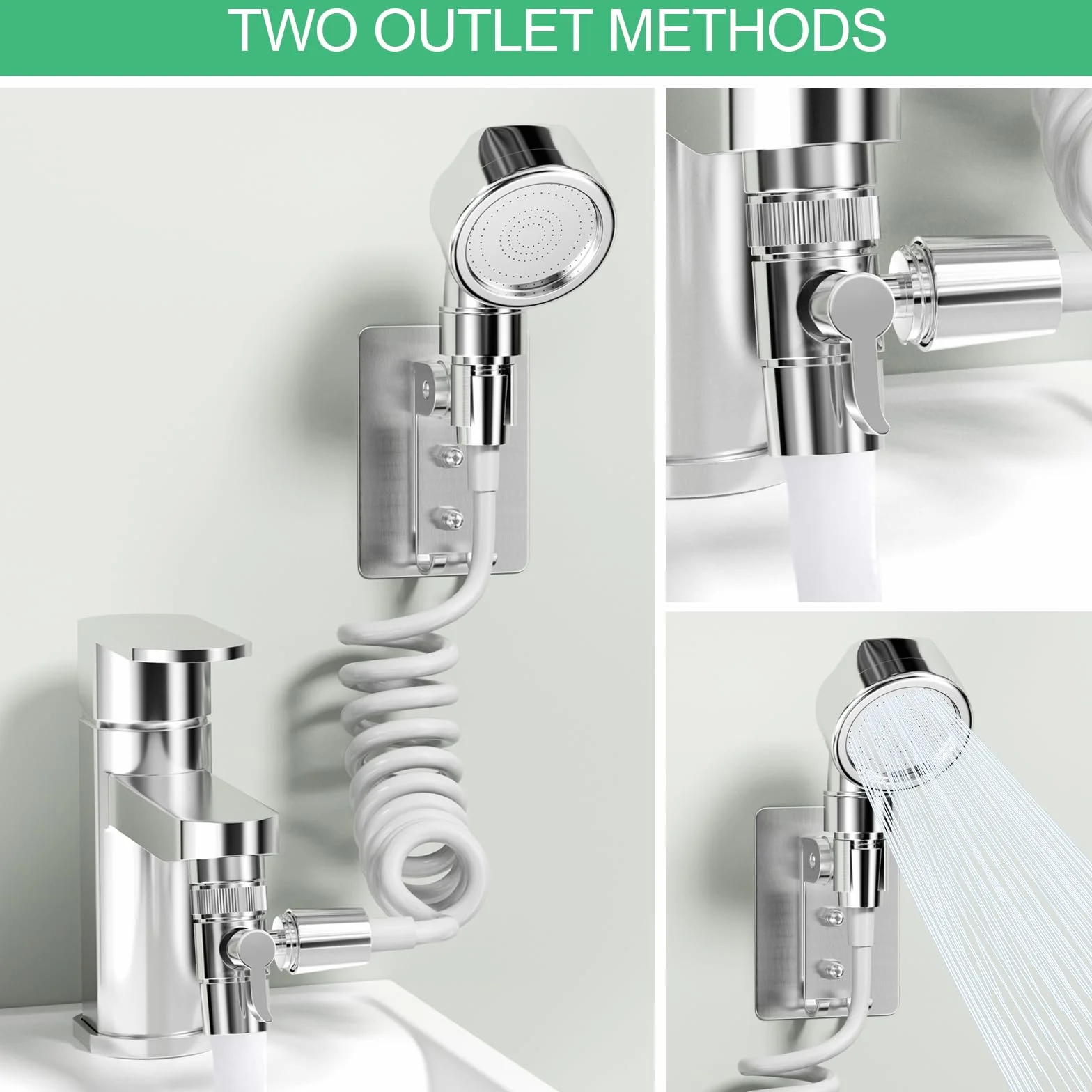 Doccetta per Lavandino Soffione Doccia con Tubo 2m Universale per Bagno Bidet Cucina