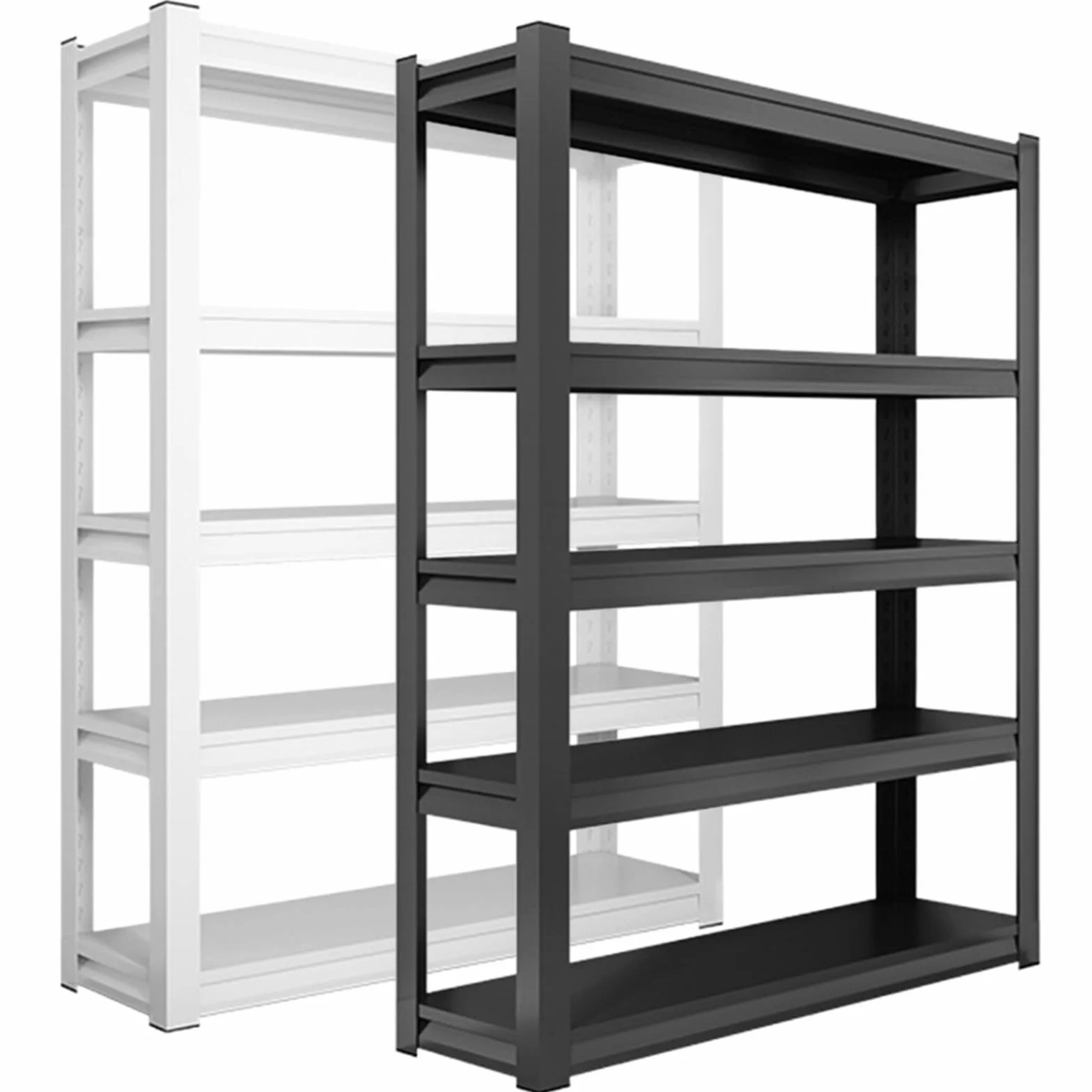 Scaffalatura resistente in acciaio a 5 ripiani, altezza 182,9 cm, scaffale regolabile in metallo per garage, magazzino e casa, facile da montare, finitura nera, 119,4 x 40,6 cm