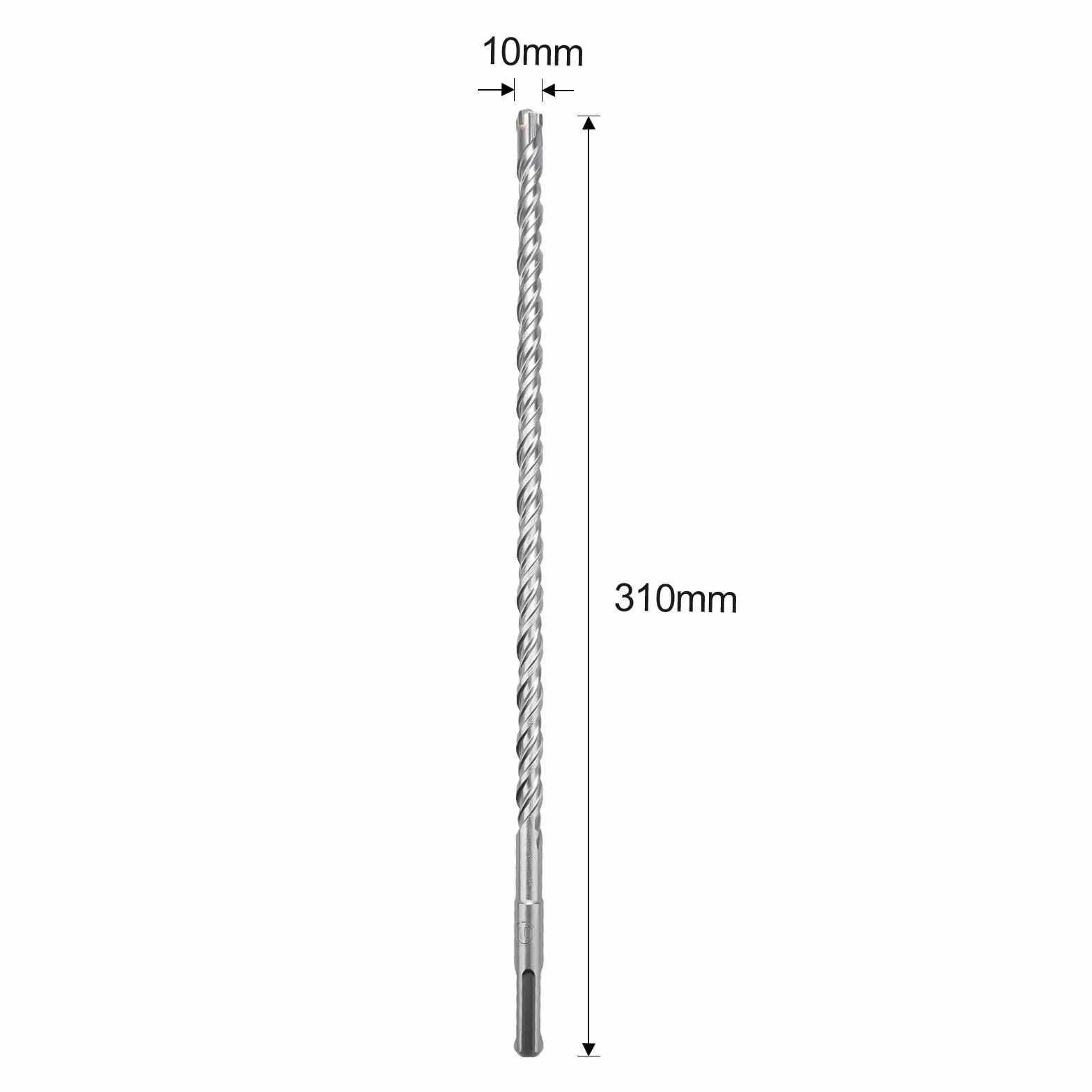 Punta per trapano SDS Plus 10 x 310 mm, 4 punte in metallo duro, doppia vite