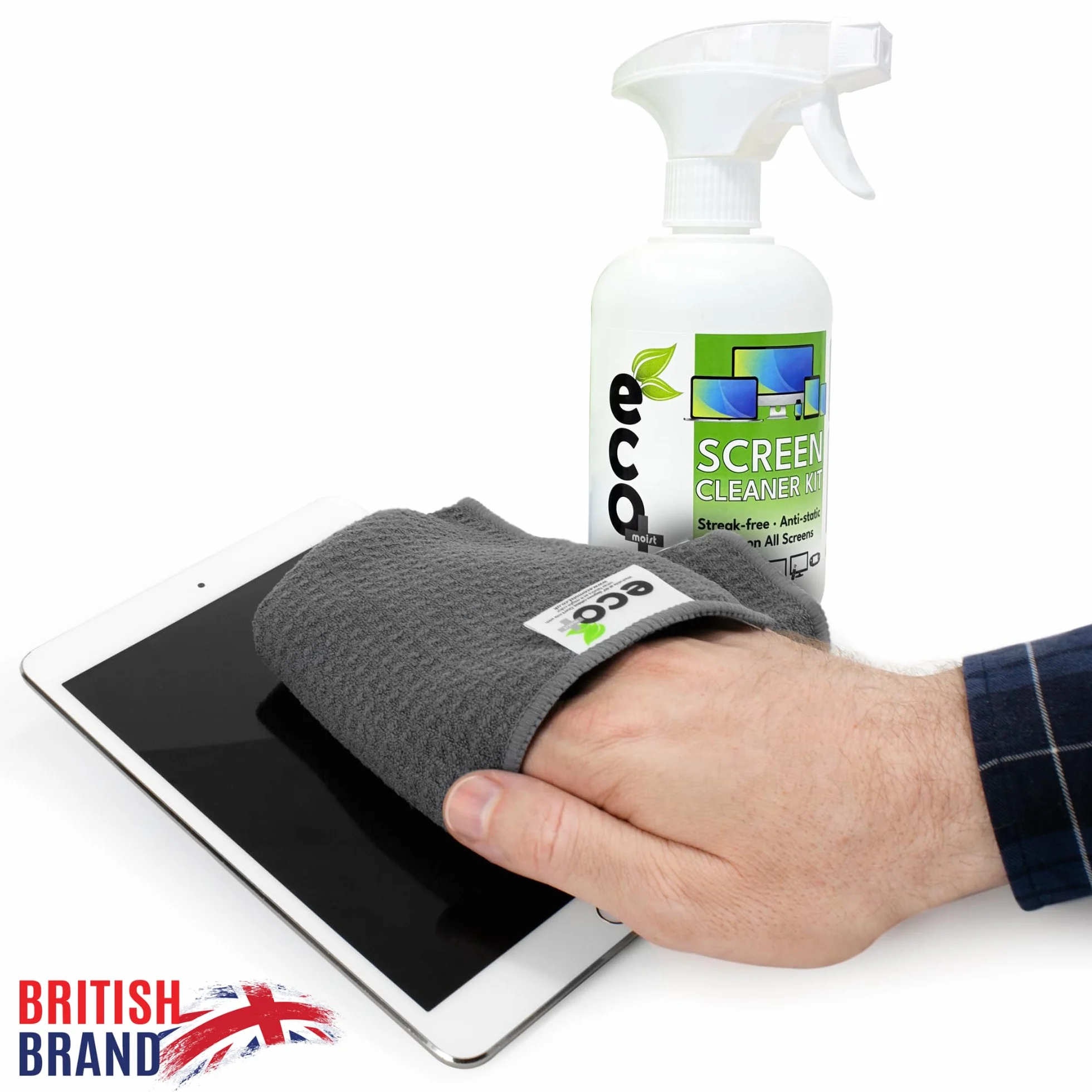 Pulizia dello schermo(500ML)+2 microfiber(20cmx20cm + 40cm x 40cm)-Prodotto naturale-MADE IN UK
