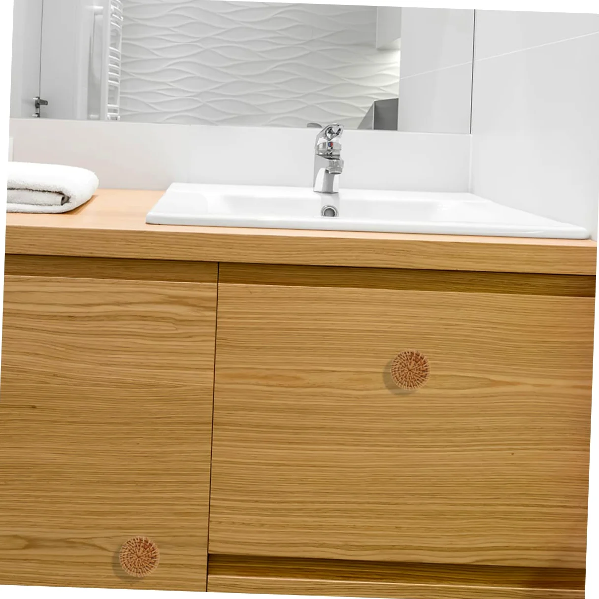 Uonlytech 4 Set Manico in Bambù Pomelli Decorativi Per Porte Comò Naturale Maniglie Delle Ante Dei Mobili Da Cucina Arredamento Legnoso Maniglie Dei Cassetti Del Comò Ki Di Legno 4 Pezzi * 4
