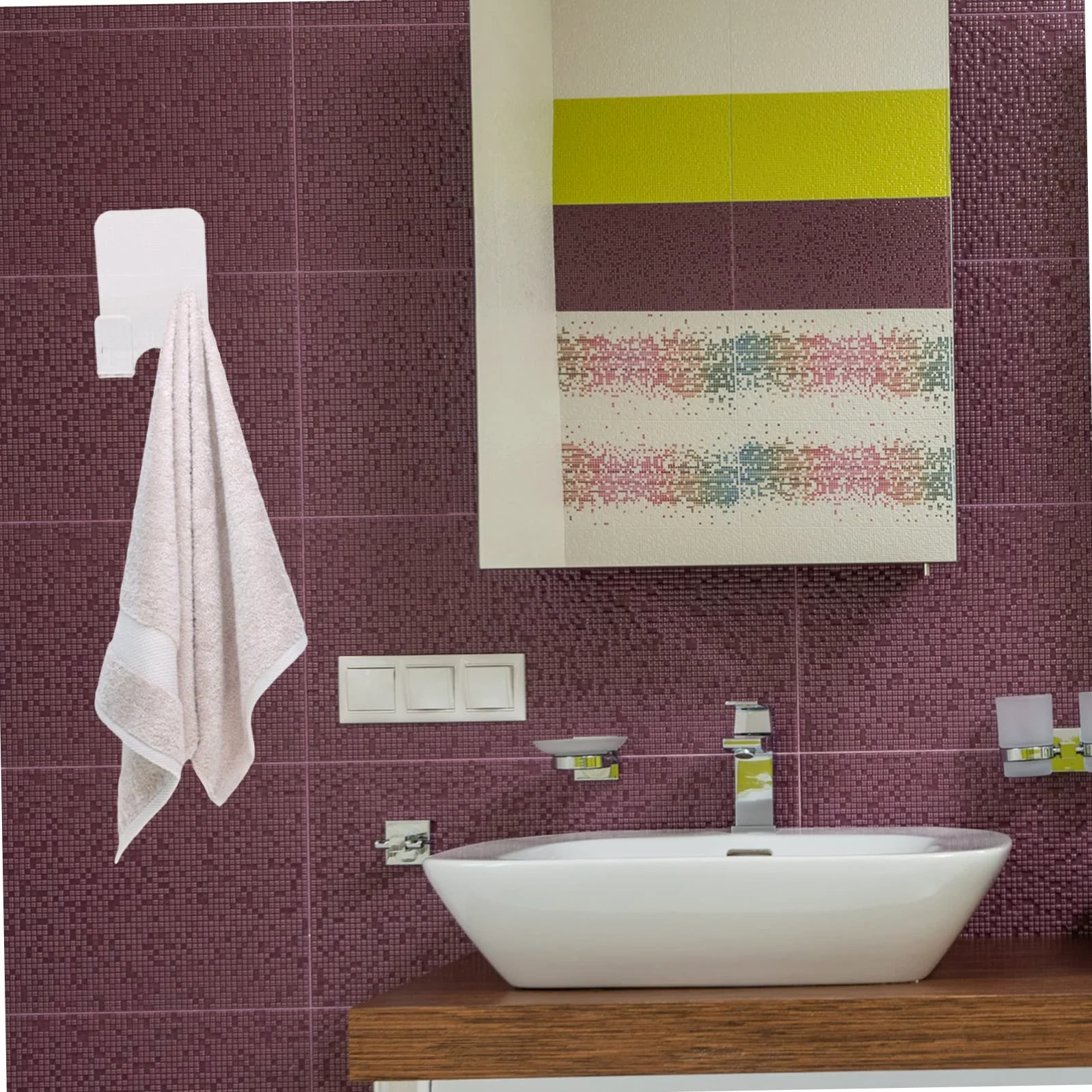 Housoutil 16pezzi Gancio Adesivo Multifunzionale Per Bagno e Cucina Da Ottimizza Lo Spazio Verticale Per Asciugamani e Accessori Design Elegante e Resistente