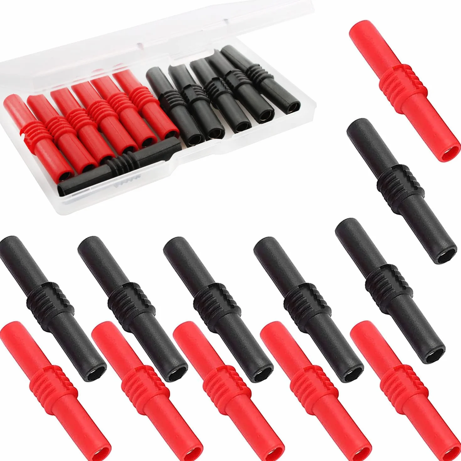RUNCCI-YUN 12 Pz accoppiatore a Banana Isolato, Femmina a Femmina Doppia Banana Presa Elettronica connettore 4mm Spina a Banana collegare accoppiatore, Adattatore di Estensione Spina F-F