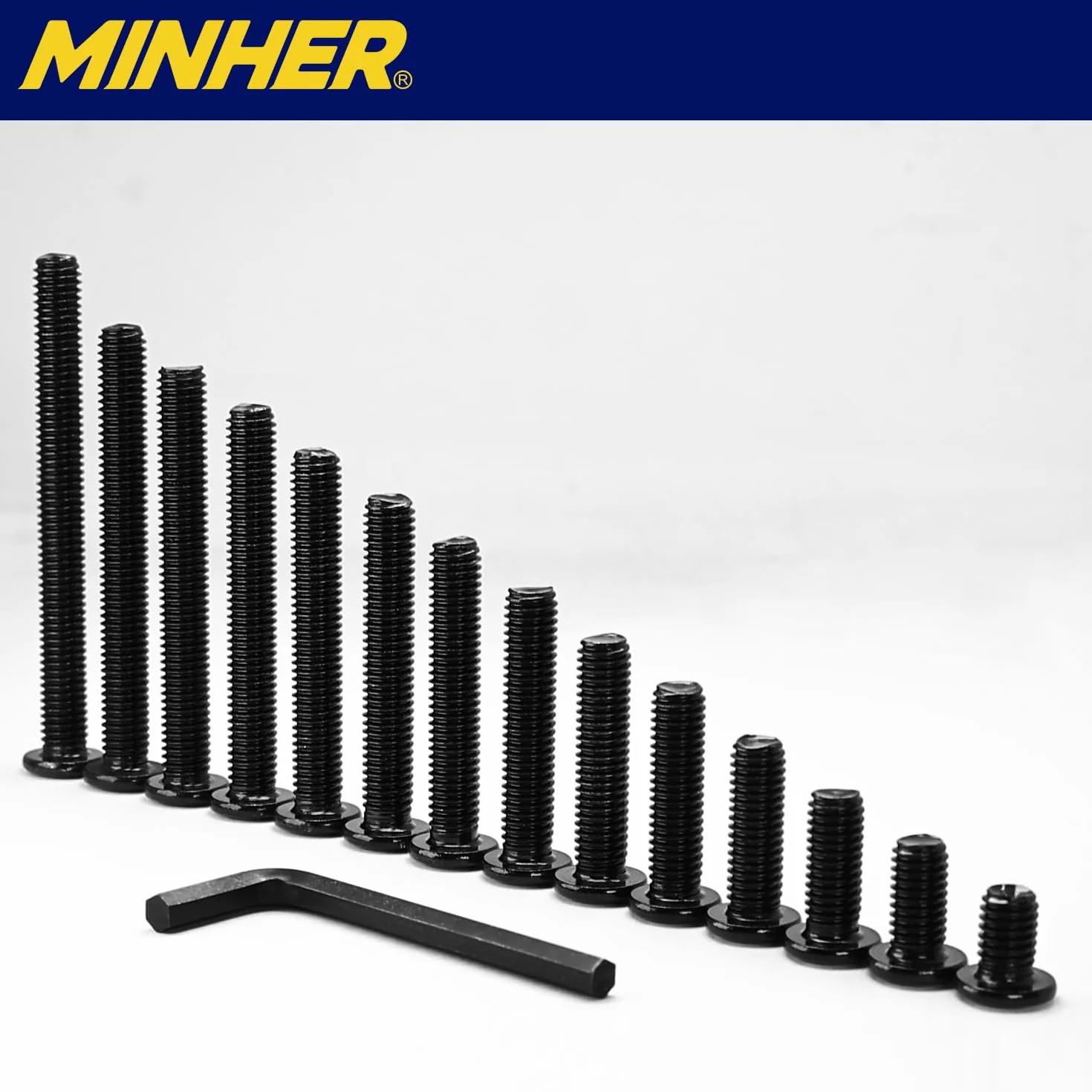 Bulloni a Testa Piatta Esagonale M5 x 10mm Acciaio Inossidabile A2 V2A Finitura Ossidata Nera