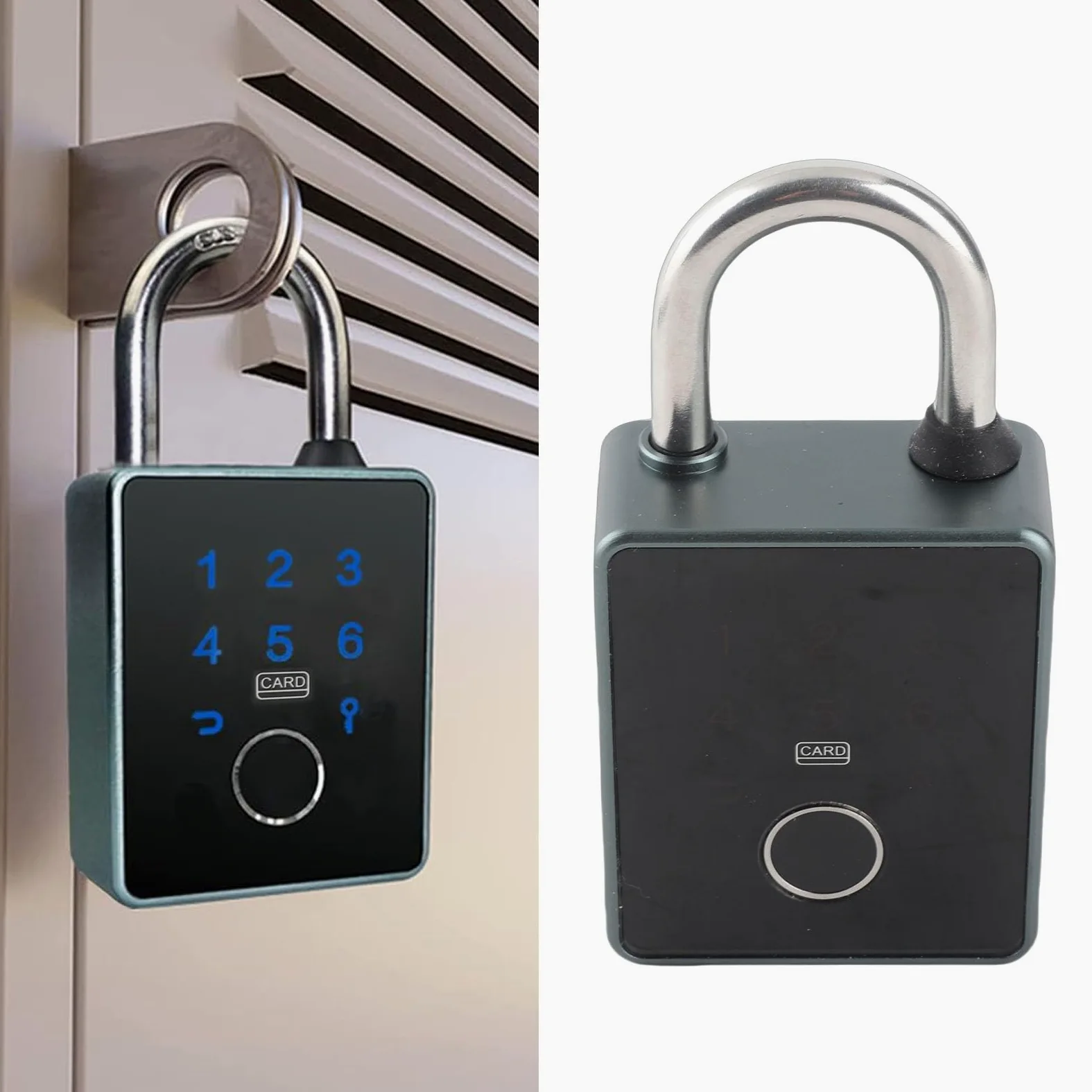 Lucchetto a Combinazione per Armadietto, Serratura per Armadietto Palestra Elettronica Intelligente Senza Chiave Controllata APP Biometrica con Impronte Digitali, Serratura per Capannone con