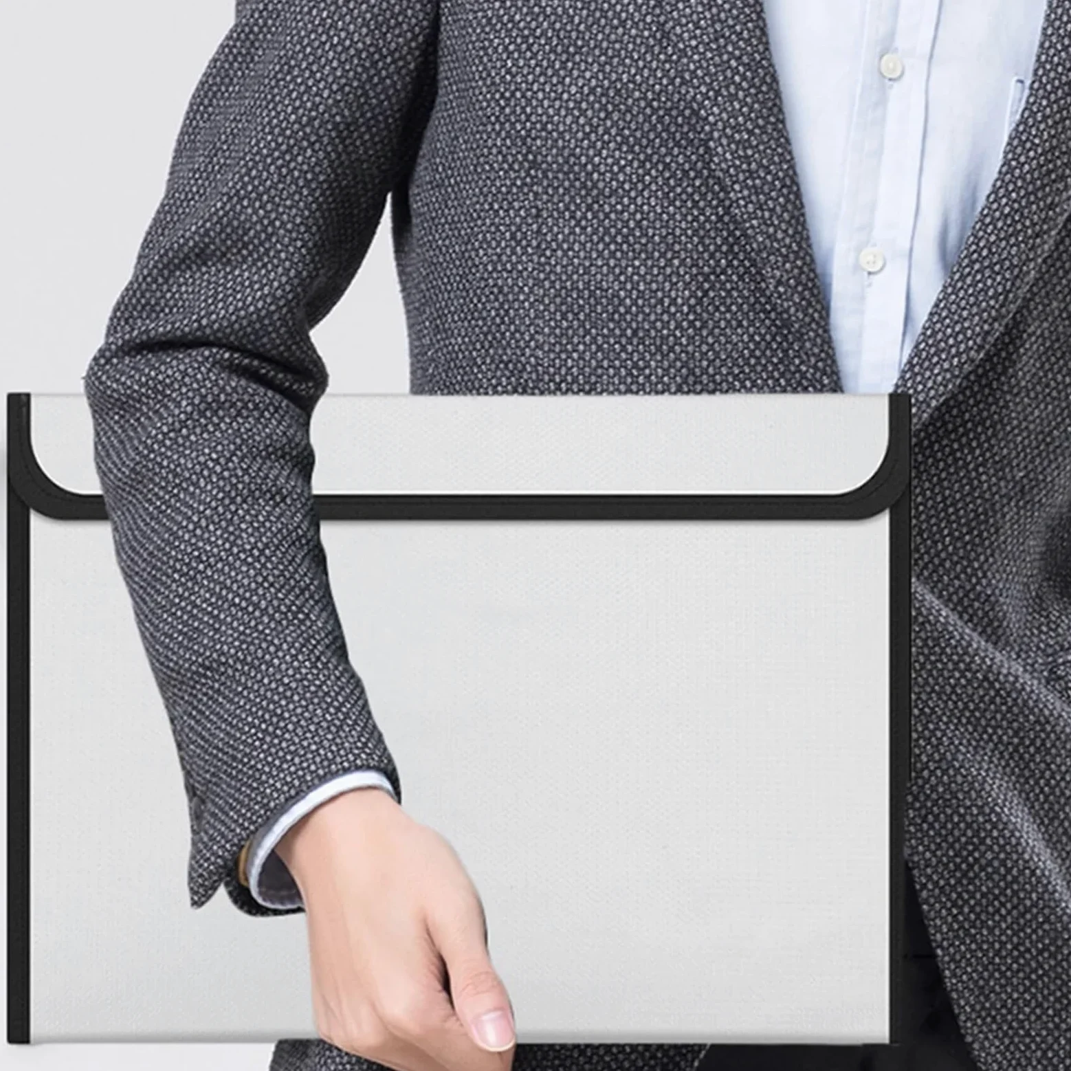 Borsa portadocumenti di sicurezza ignifuga e impermeabile da 2 pezzi, grande capacità, design a doppio strato, borsa portadocumenti di sicurezza for ufficio ignifuga per Documenti Passaporto