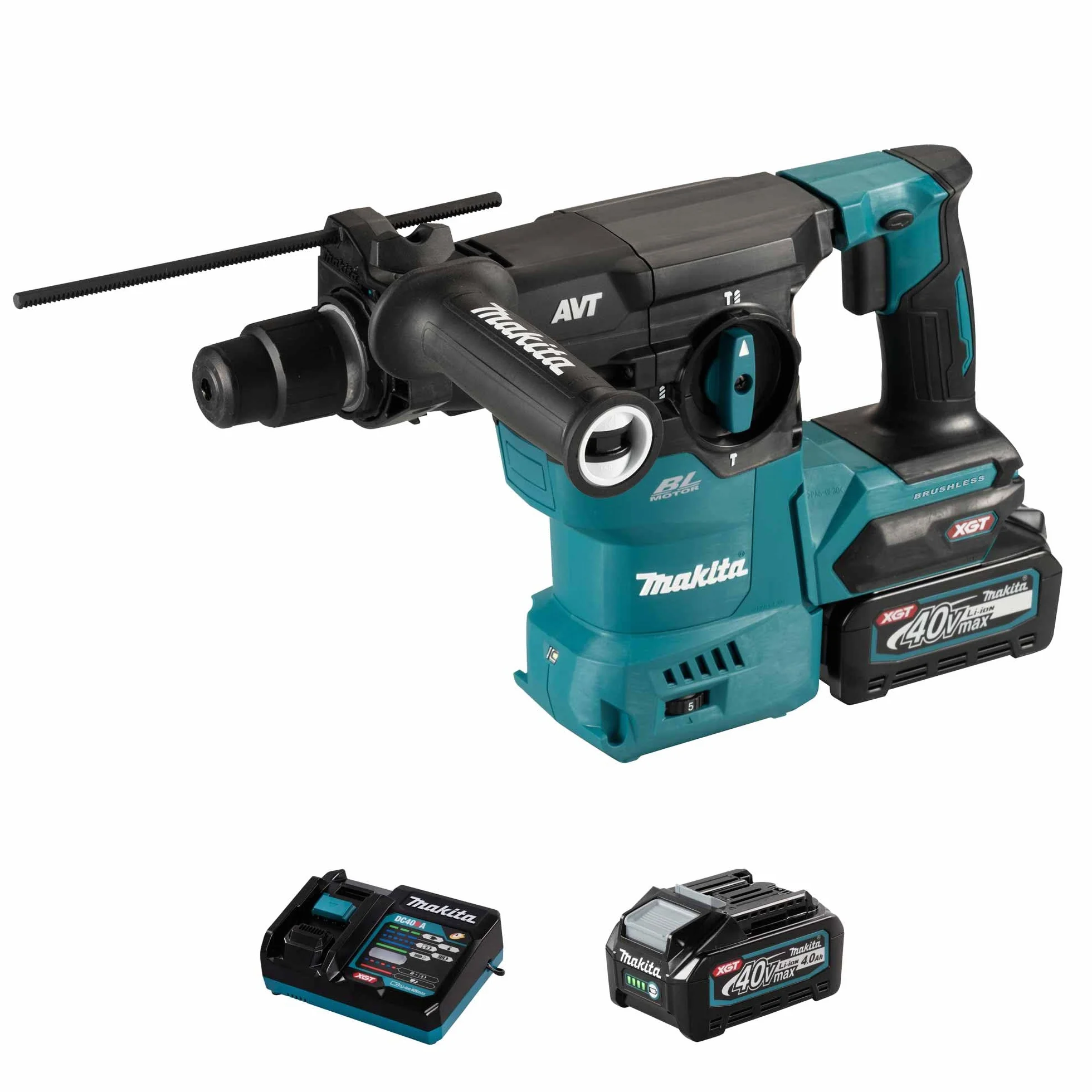 Makita Martello combinato a batteria SDS-Plus 40 V 4,0 Ah 2 batterie + caricatore