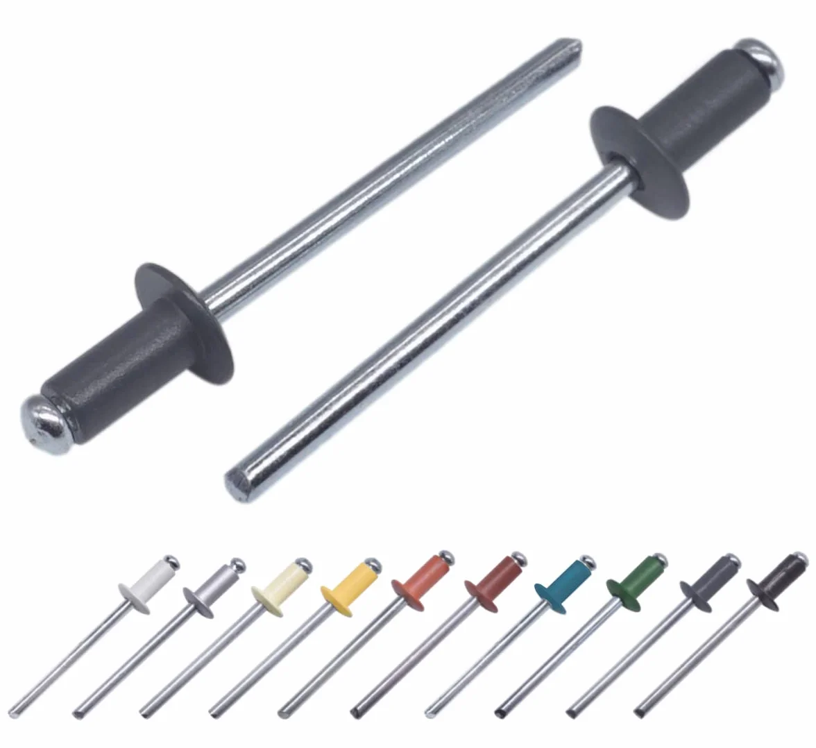 Marcopol Rivetti Ciechi Verniciati 3,2 x 8 mm DIN 7337 Alluminio Acciaio 100 Pezzi Grigio Antracite RAL 7016