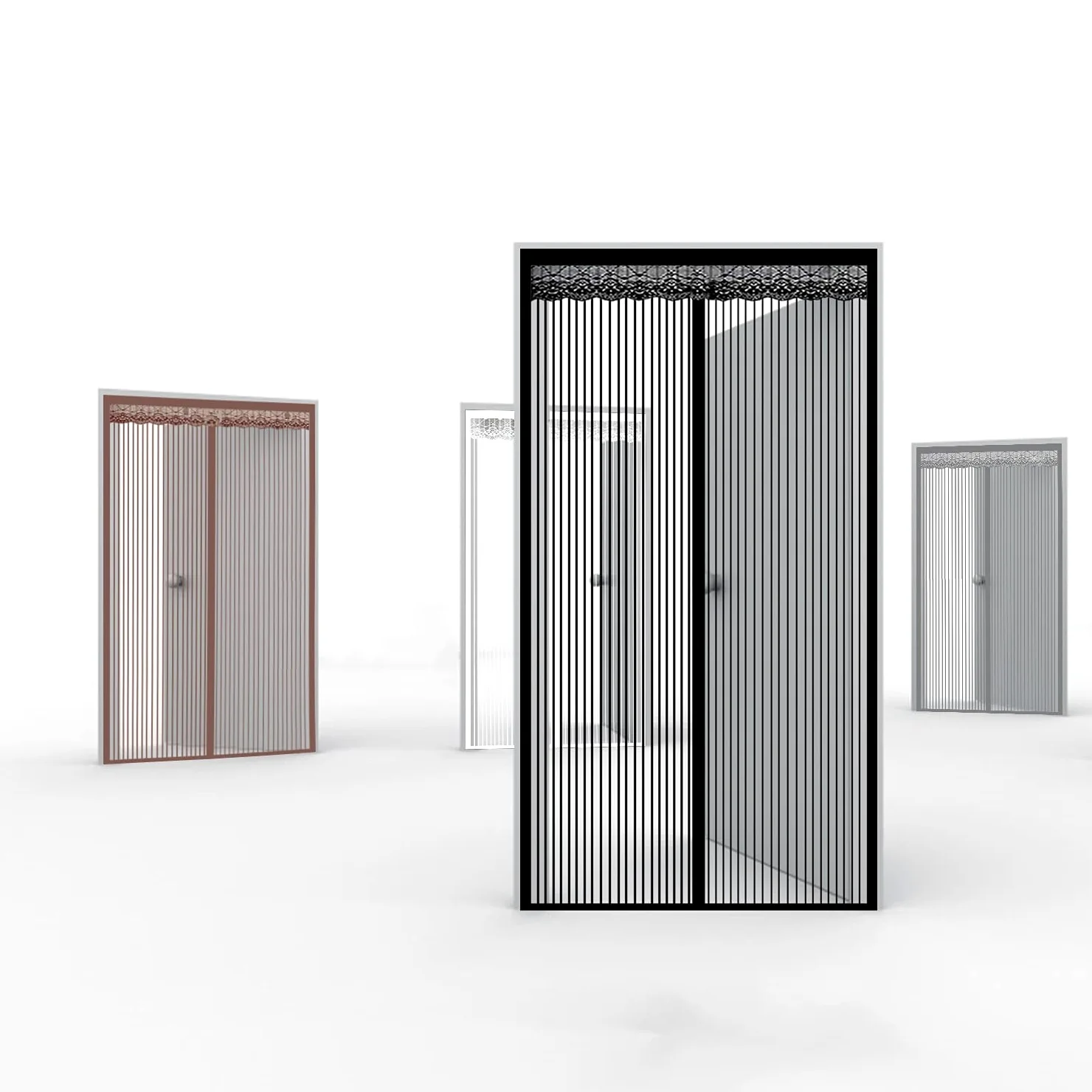 Zanzariera Magnetica Finestra 150x250cm con Calamita Moschiera Tenda Porta Magnetica Facile Montaggio per Porta Ingresso del Balcone, Marrone