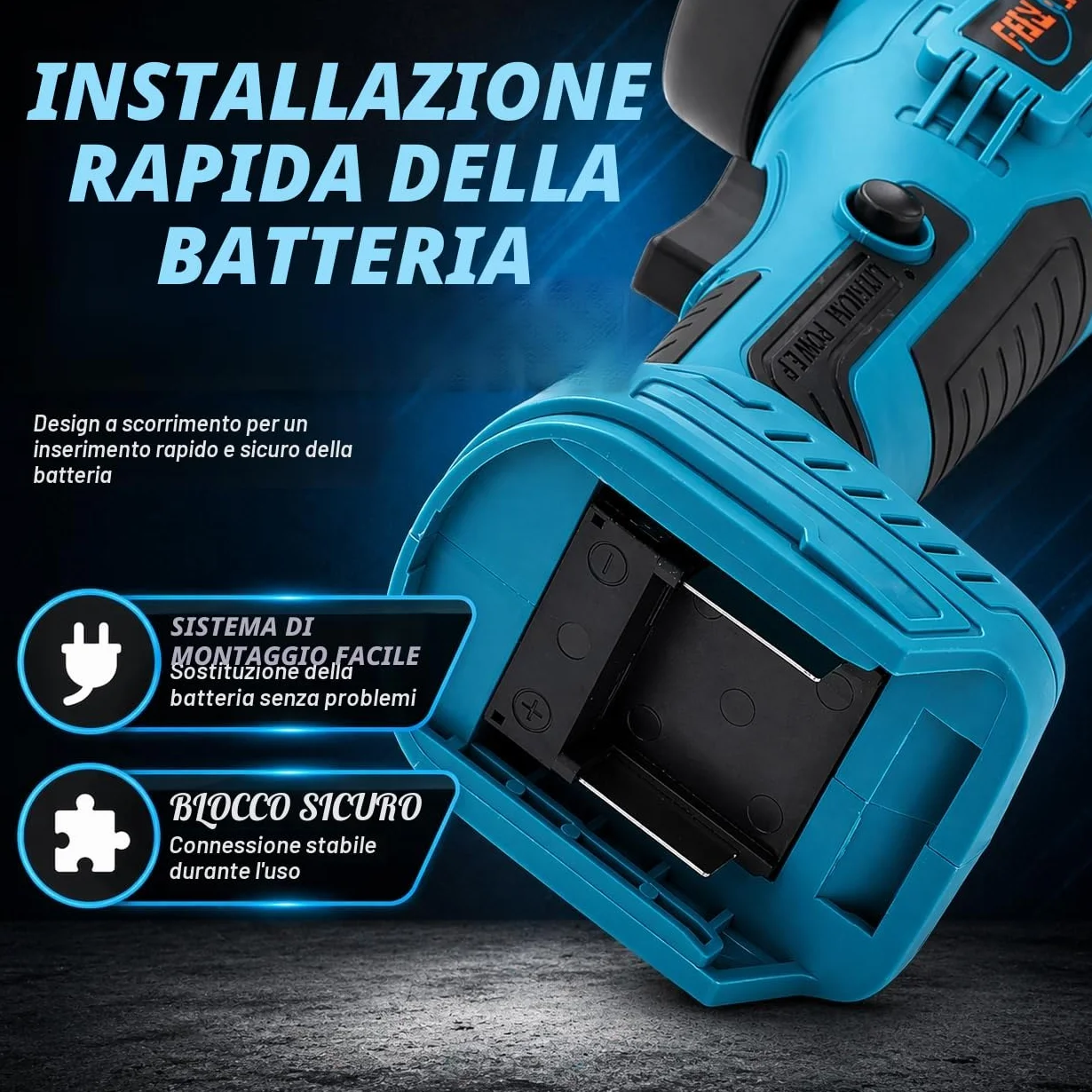 Smerigliatrice Angolare a Batteria Brushless 21V KATSU FIT-BAT, 115mm con Motore Brushless per Taglio Lucidatura Smerigliatura, 3 Velocità, Batterie non Incluse (solo Macchina) 102606