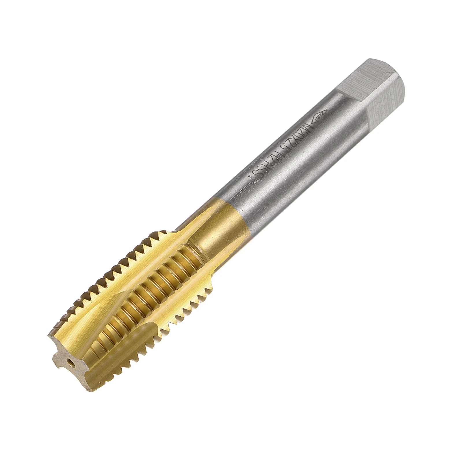 QUARKZMAN Maschio Filettatura Spirale M20 x 2.5 Filetti Rettificati H2 4 Scanalature Acciaio HSS 6542 Rivestimento Titanio