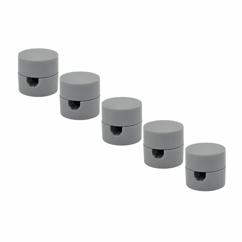 Perni da parete e da soffitto 5 pezzi Ø 19 mm altezza 18 mm supporto per cavi in tessuto grigio
