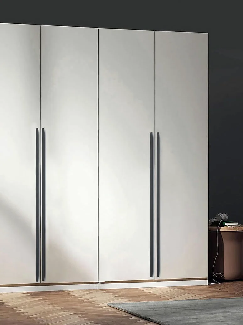 4 maniglie per mobili, modello L, in alluminio, 800 mm, colore nero, per armadio, porta, cassetti