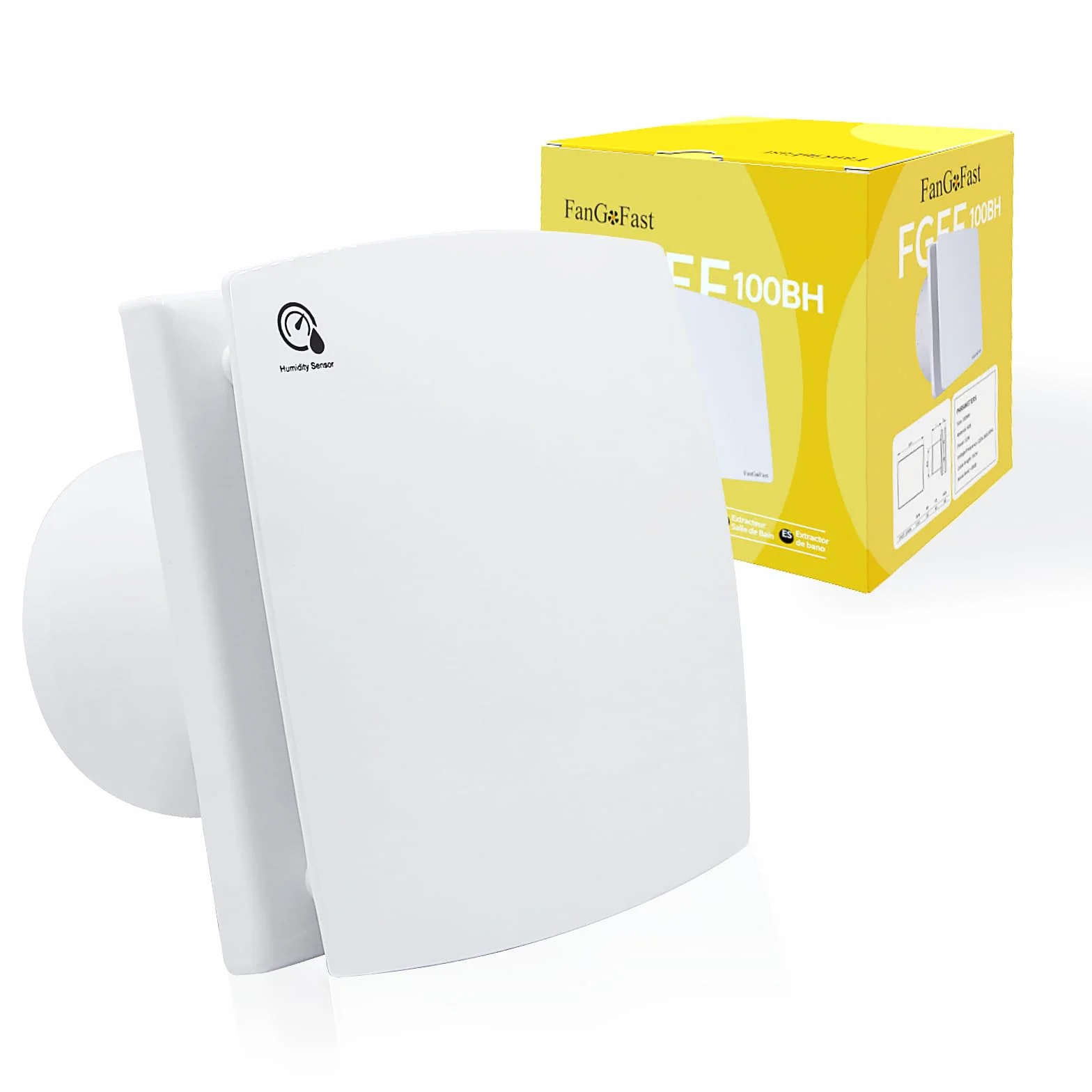 FanGoFast Aspiratore da Bagno 100mm Ventola Aspirazione con Timer Sensore Umidità Silenzioso