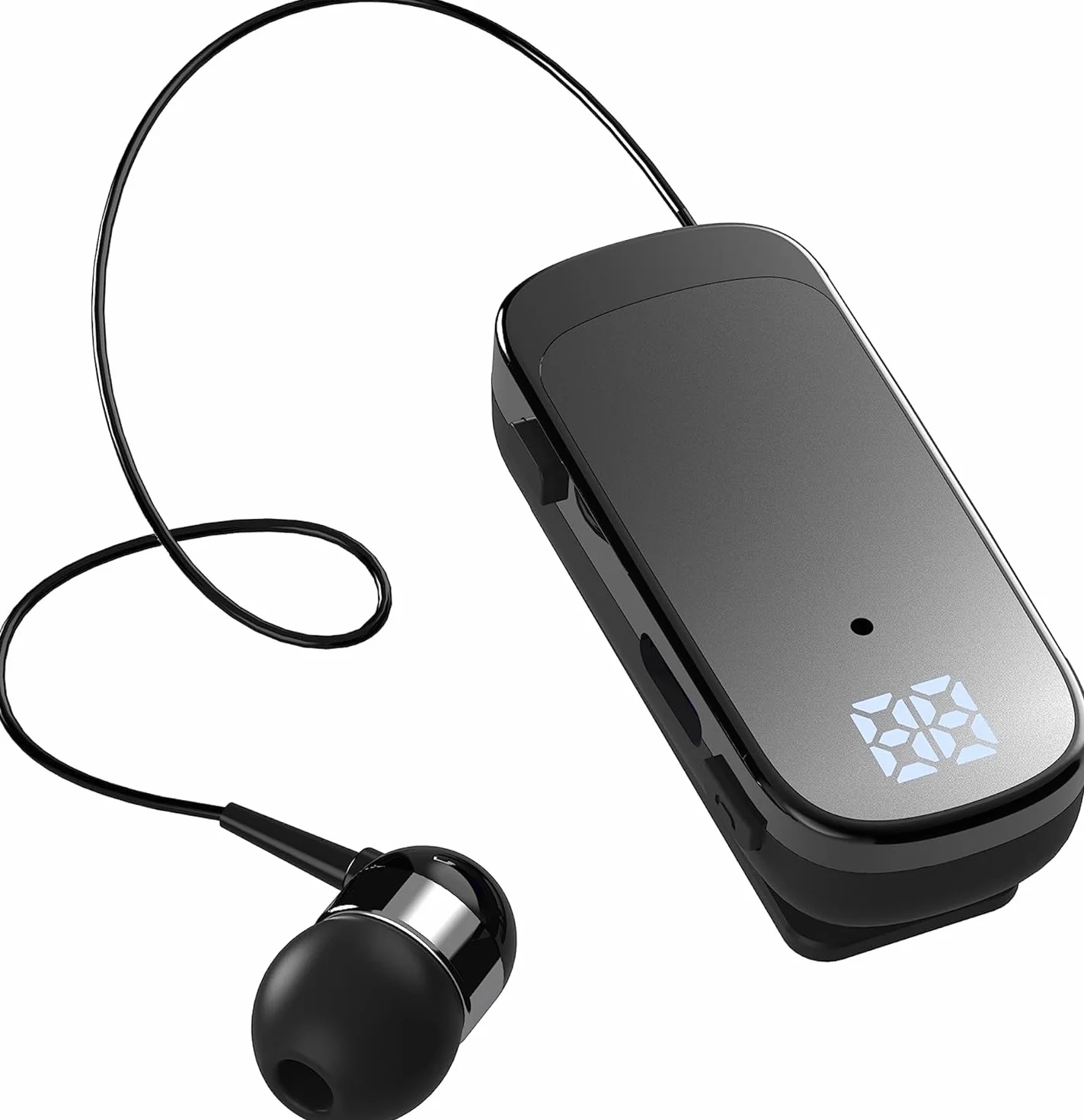 Auricolare Bluetooth Business con Filo Retrattile, Auricolar Senza Fili con Microfono, Bluetooth V5.2, Vivavoce, Compatibile per Universale Smartphone (Nero)